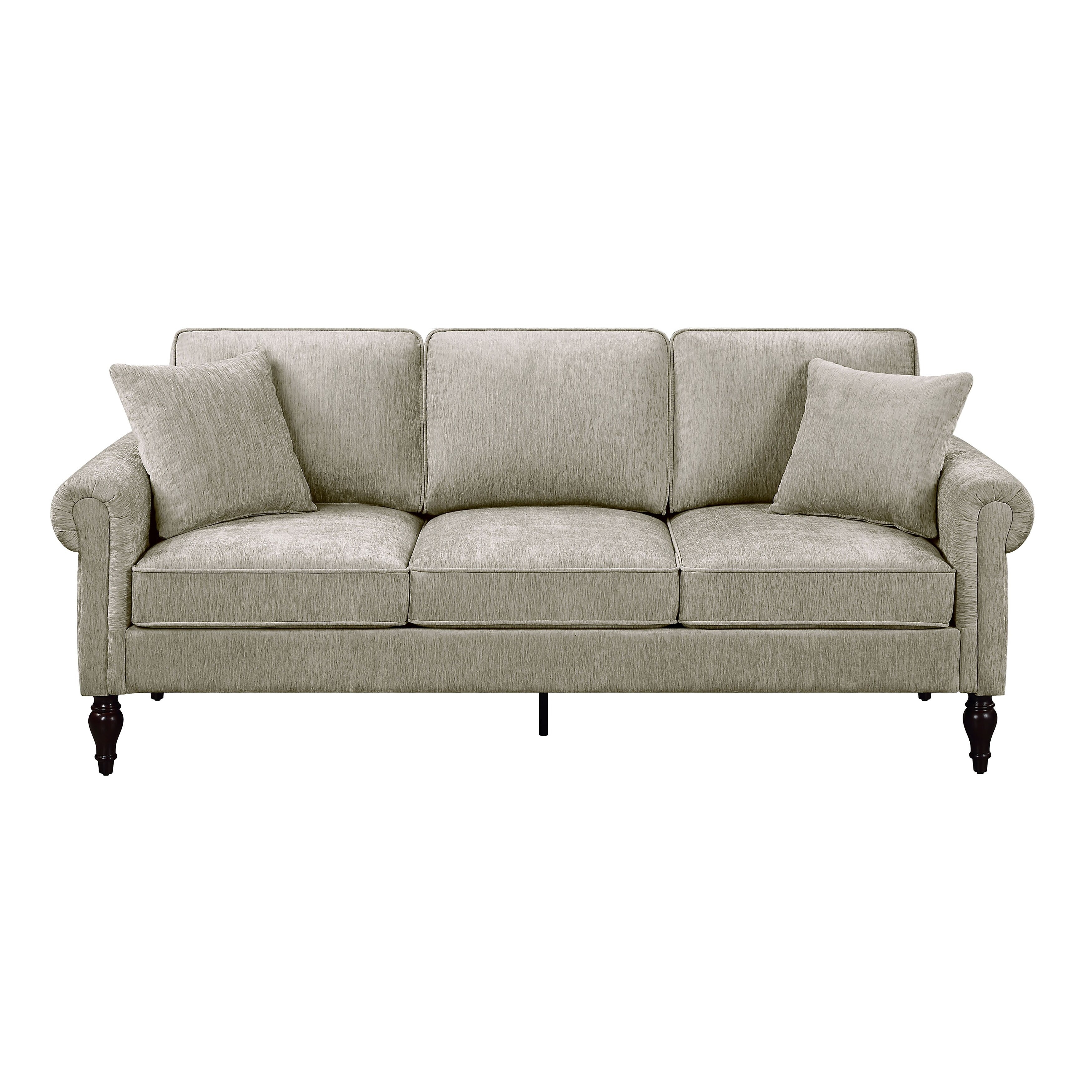 Igny Traditional Chenille Upholstered Rolled Arms Sofa by Furniture of America