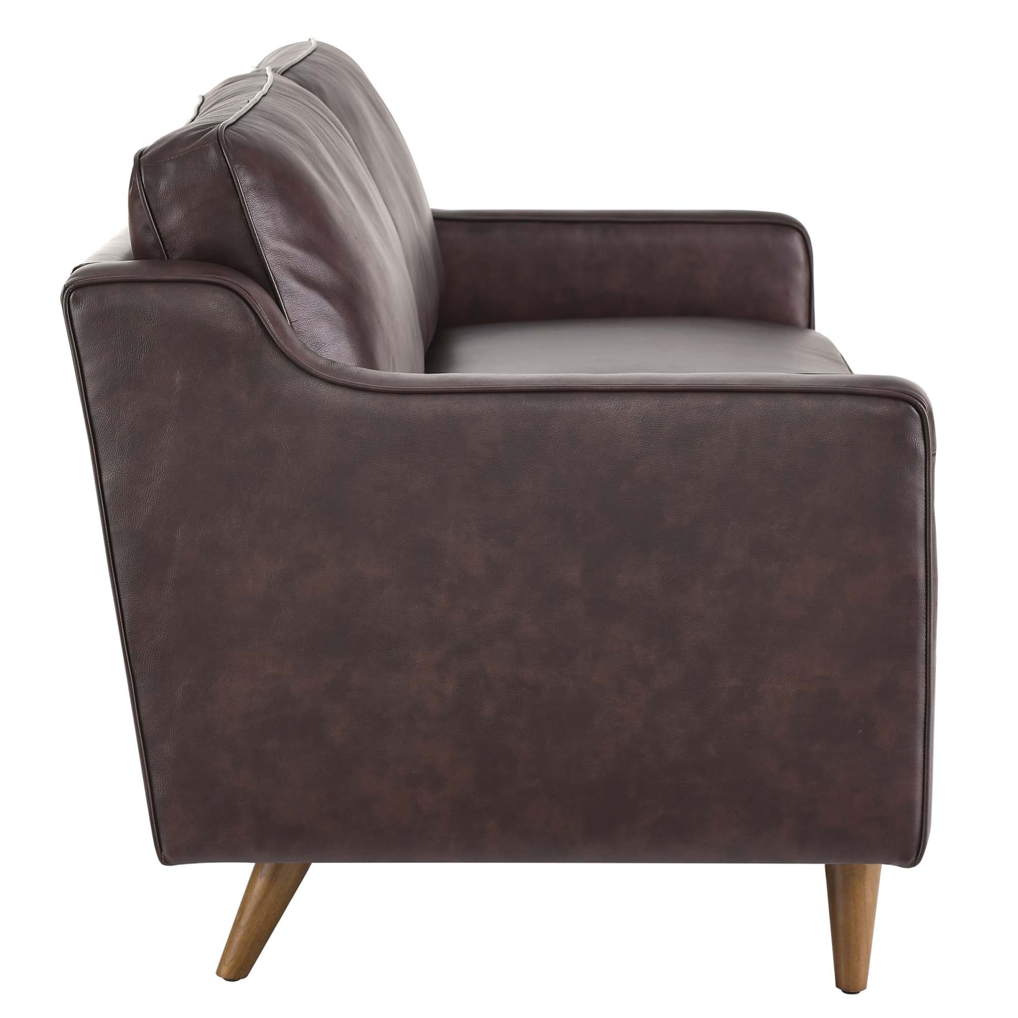 Impart Mid-century Modern Top-grain Leather Sofa
