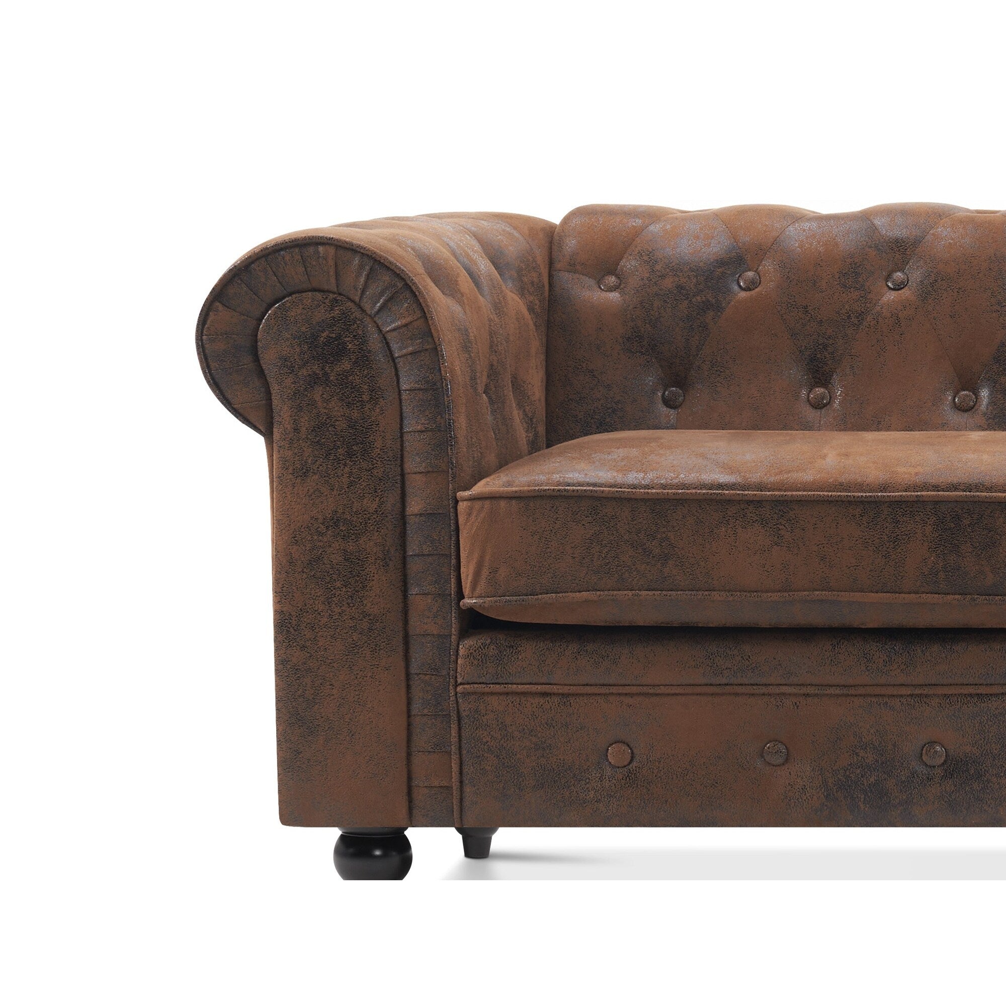 Ivinta Small Office Sofa, Velvet Tufting Chesterfield Sofa, Mid Century Vintage Couch