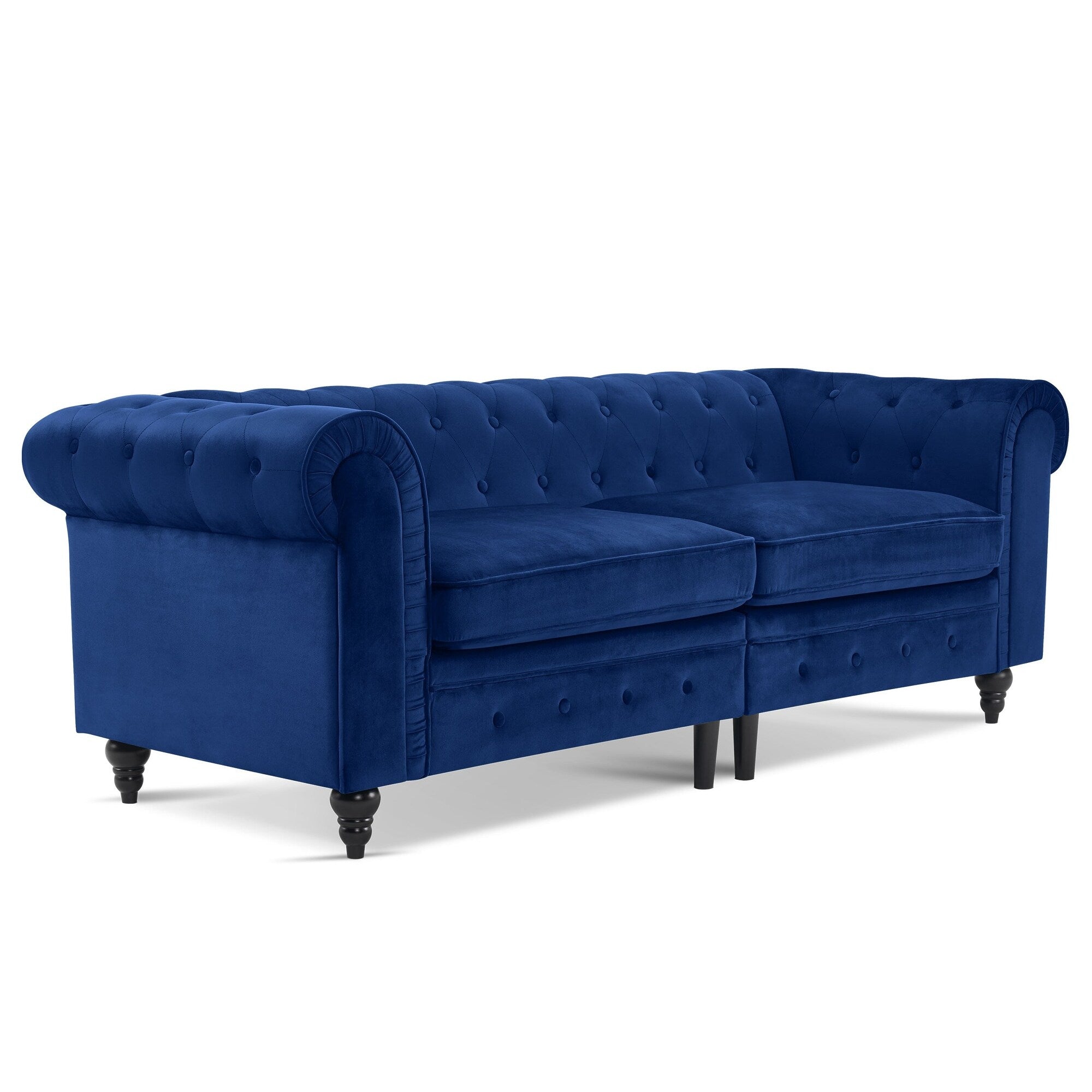 Ivinta Small Office Sofa, Velvet Tufting Chesterfield Sofa, Mid Century Vintage Couch