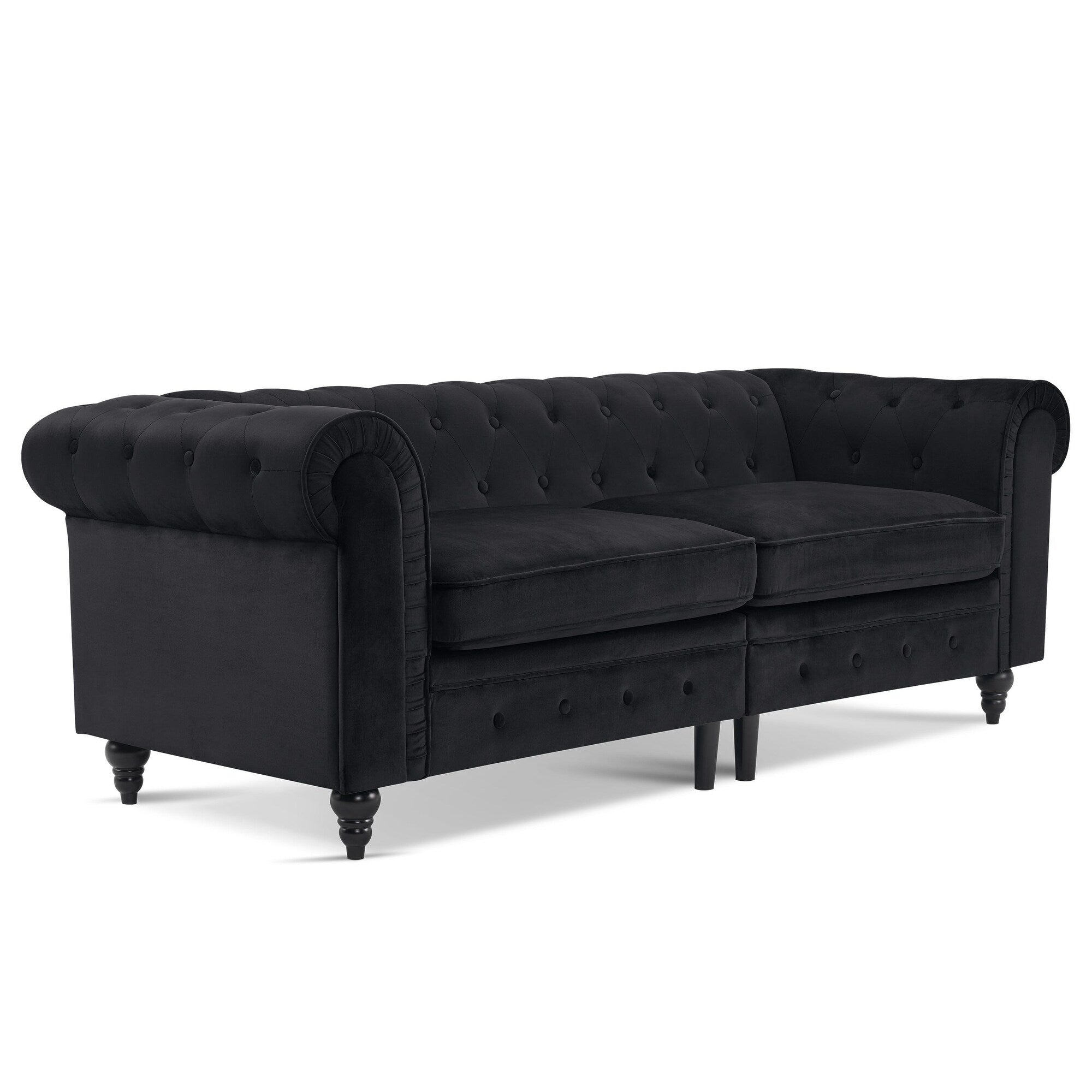 Ivinta Small Office Sofa, Velvet Tufting Chesterfield Sofa, Mid Century Vintage Couch