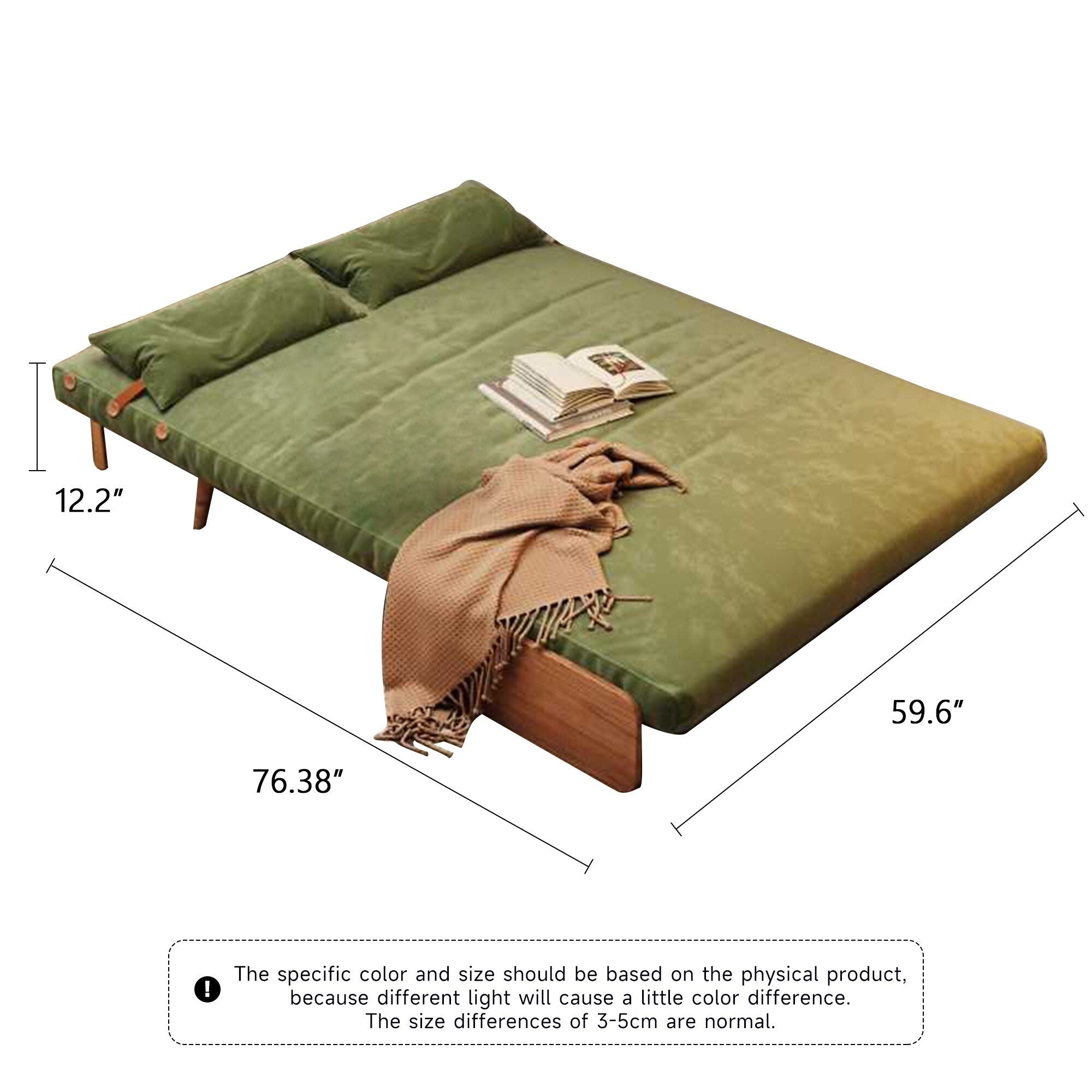 JASIWAY 59.1'' Modern Upholstered Sofa Bed