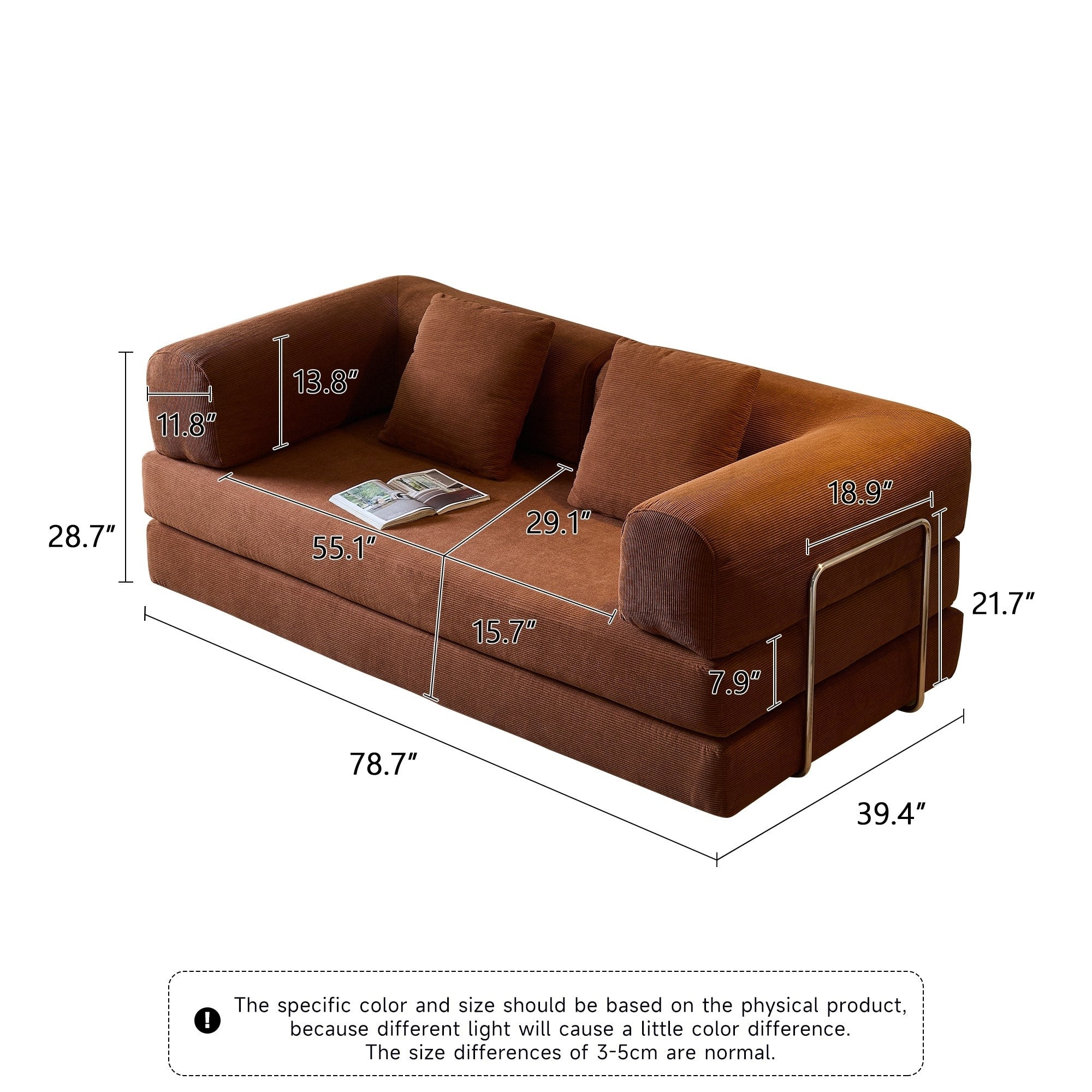 JASIWAY Modern Vintage Convertible Sleeper Sofa Bed