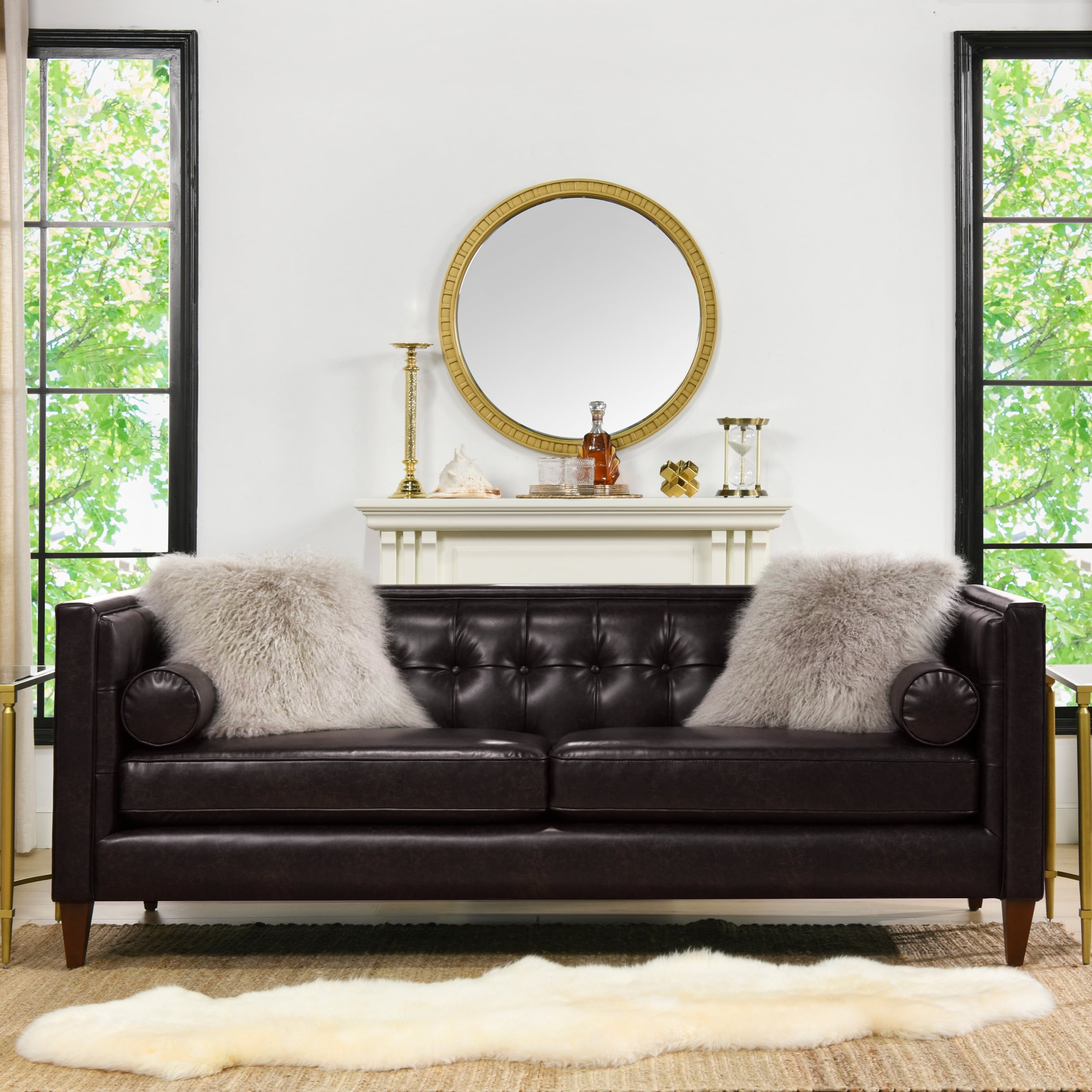 Jack 84 Modern Upholstered Tufted Tuxedo Sofa