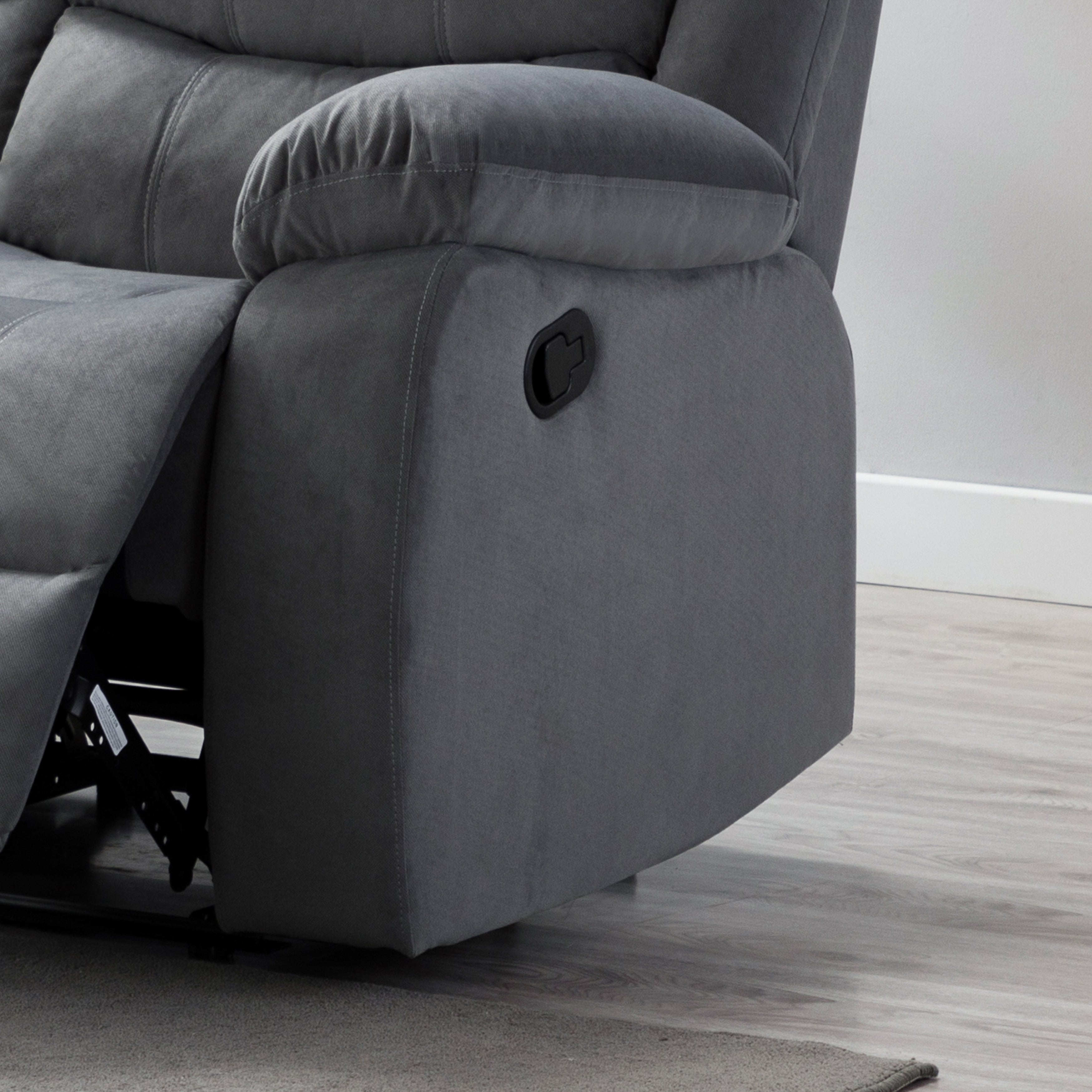 Jim Grey Upholstered Reclining Living Room Sofa