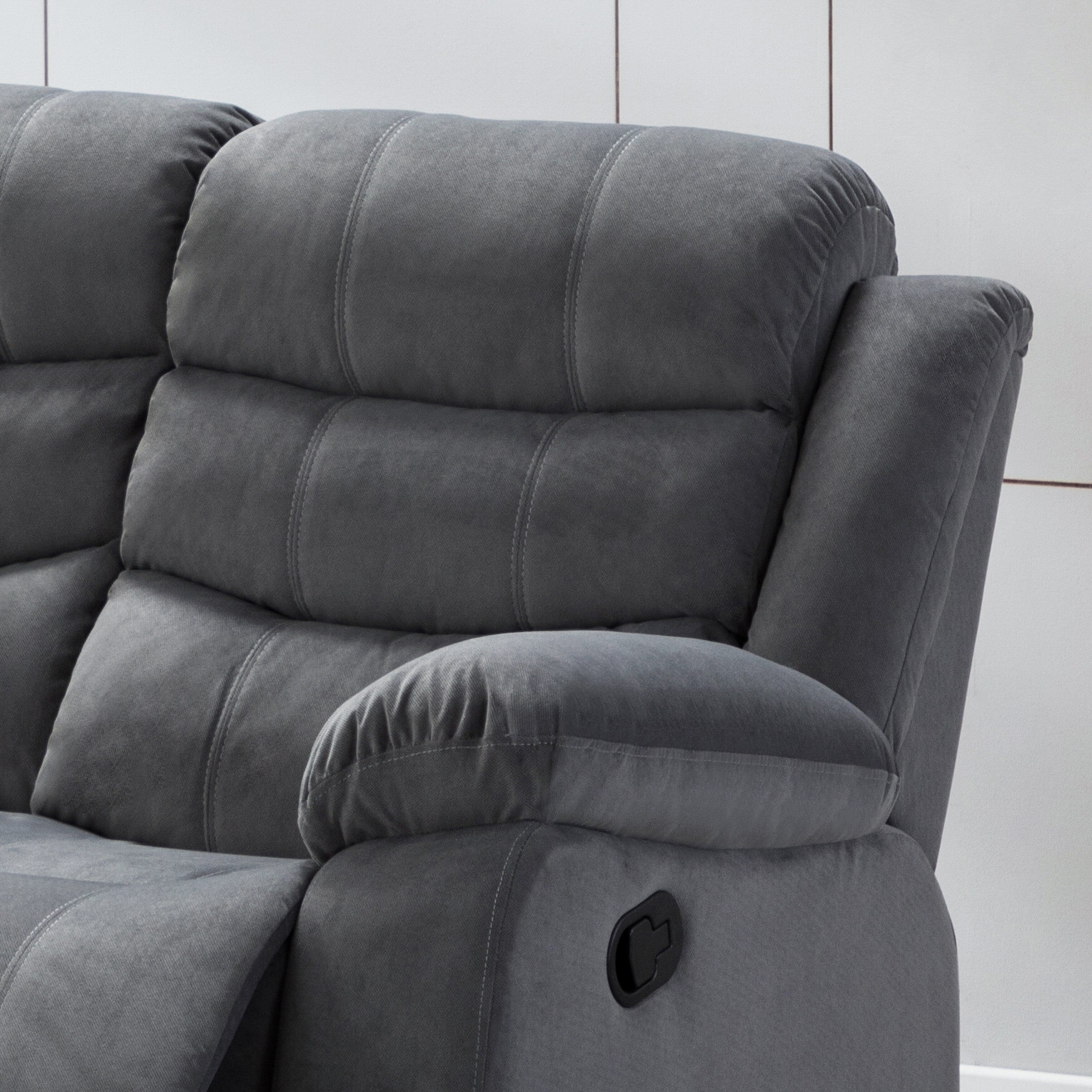 Jim Grey Upholstered Reclining Living Room Sofa