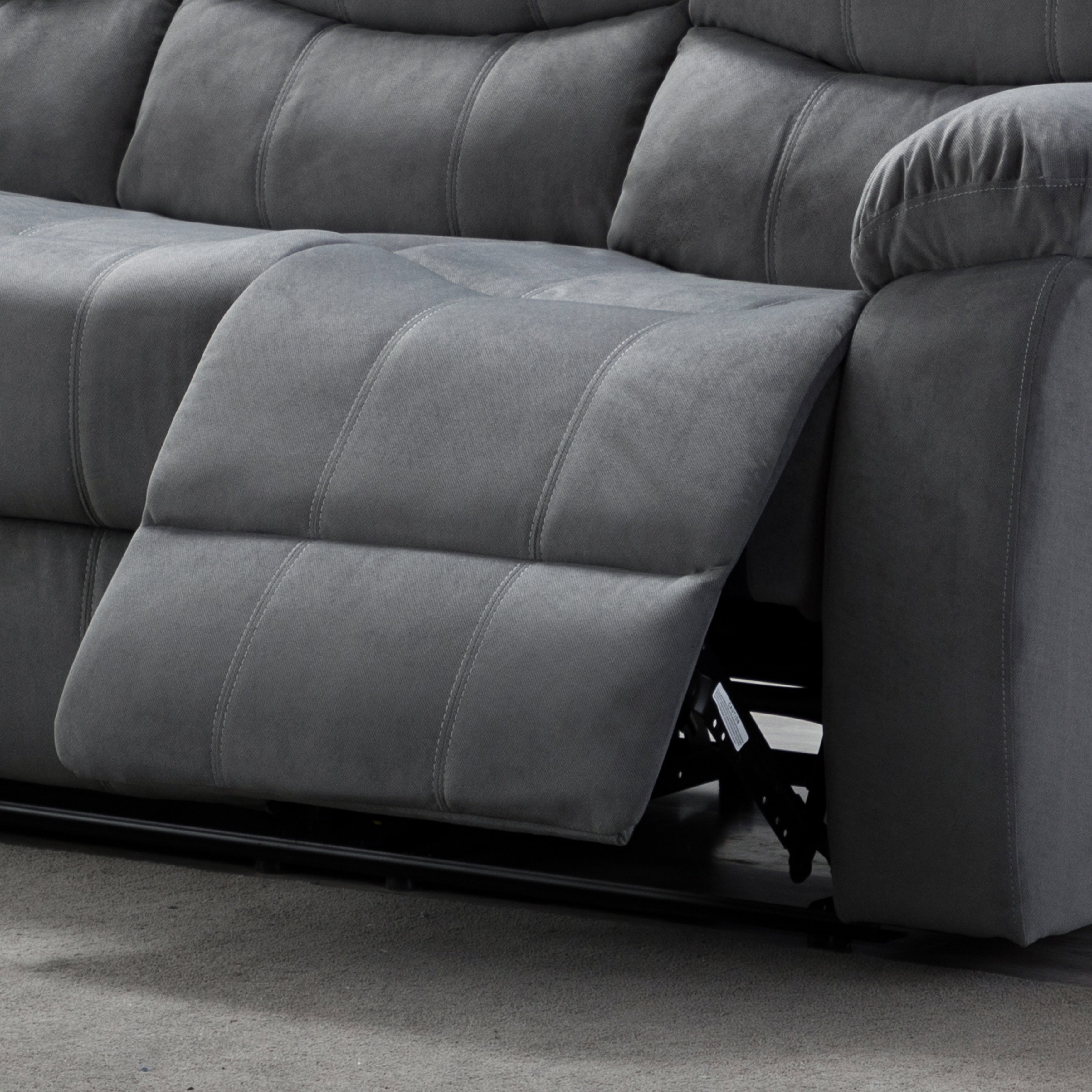 Jim Grey Upholstered Reclining Living Room Sofa