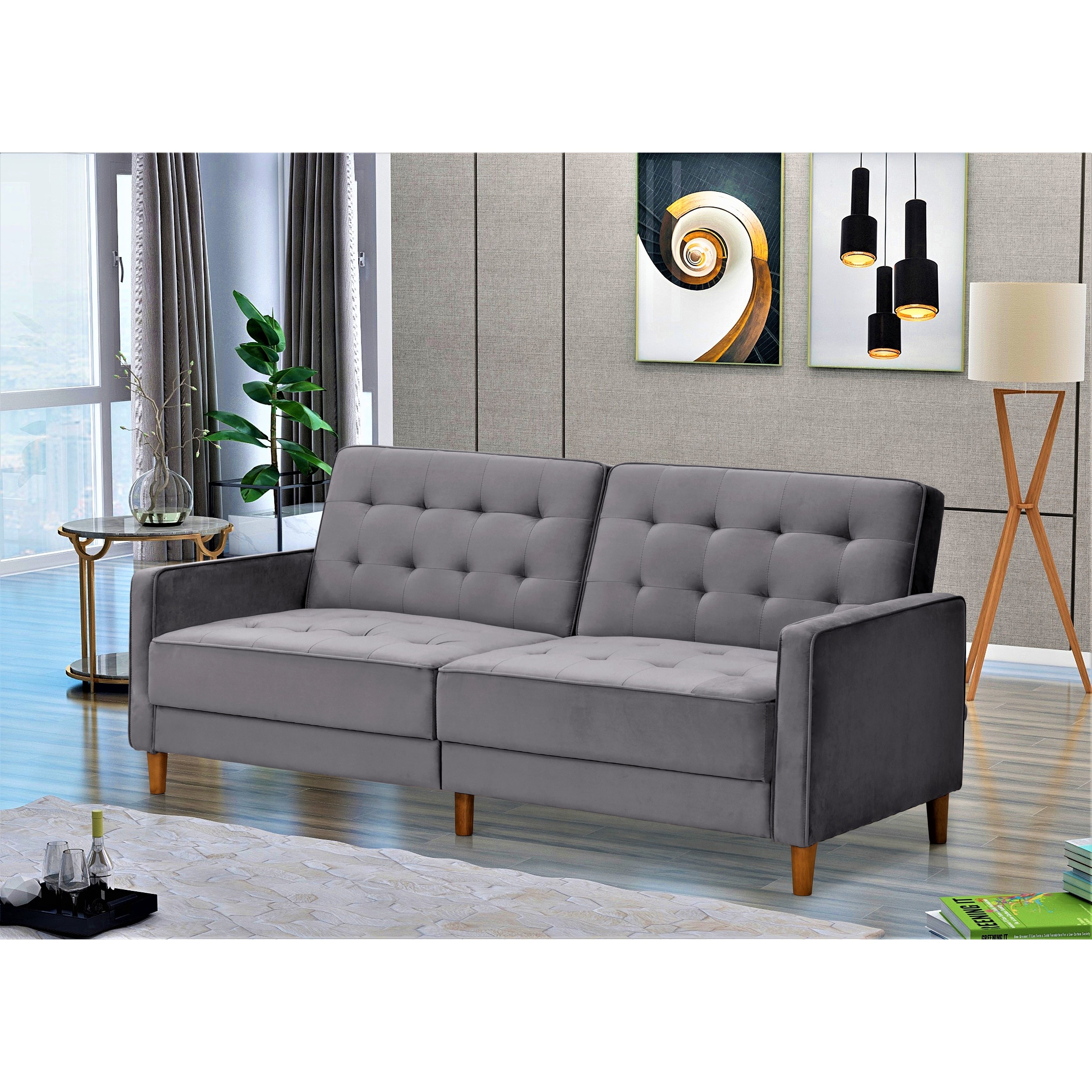 Jonathan Tufted Velvet Sofa Bed Sleeper