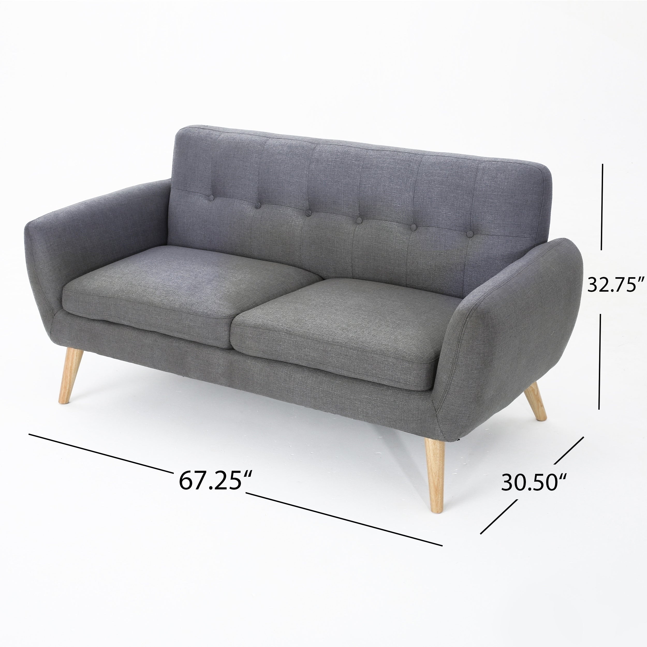 Josephine Mid-century Modern Tufted Fabric Upholstered Sofa by Christopher Knight Home
