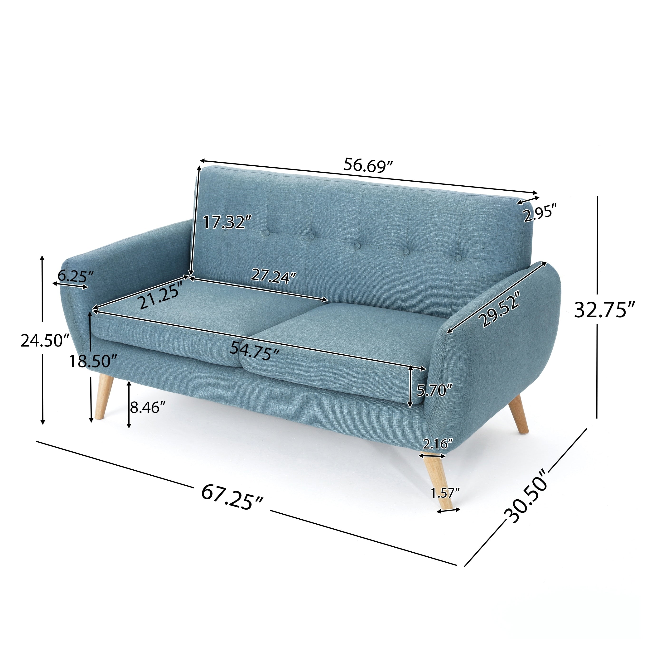 Josephine Mid-century Modern Tufted Fabric Upholstered Sofa by Christopher Knight Home