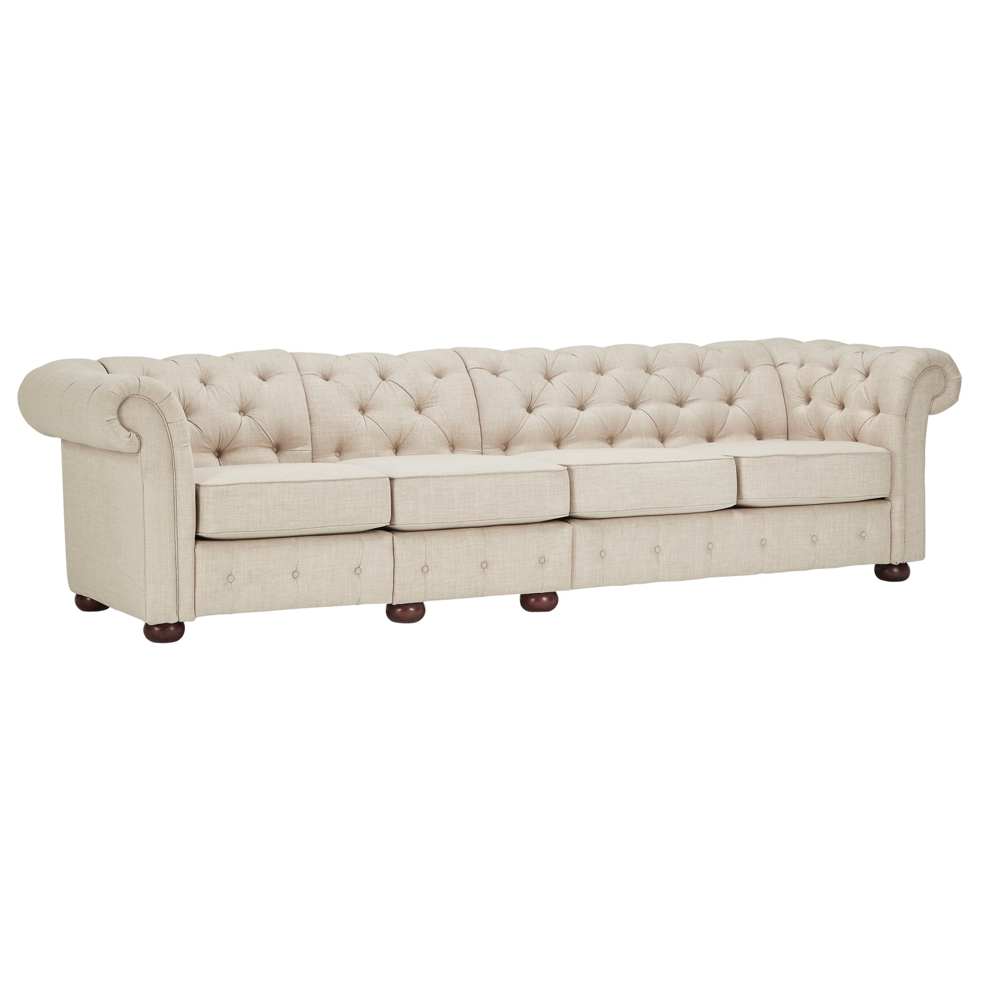 Knightsbridge Beige Linen Tufted Chesterfield Modular Sofa by iNSPIRE Q Artisan