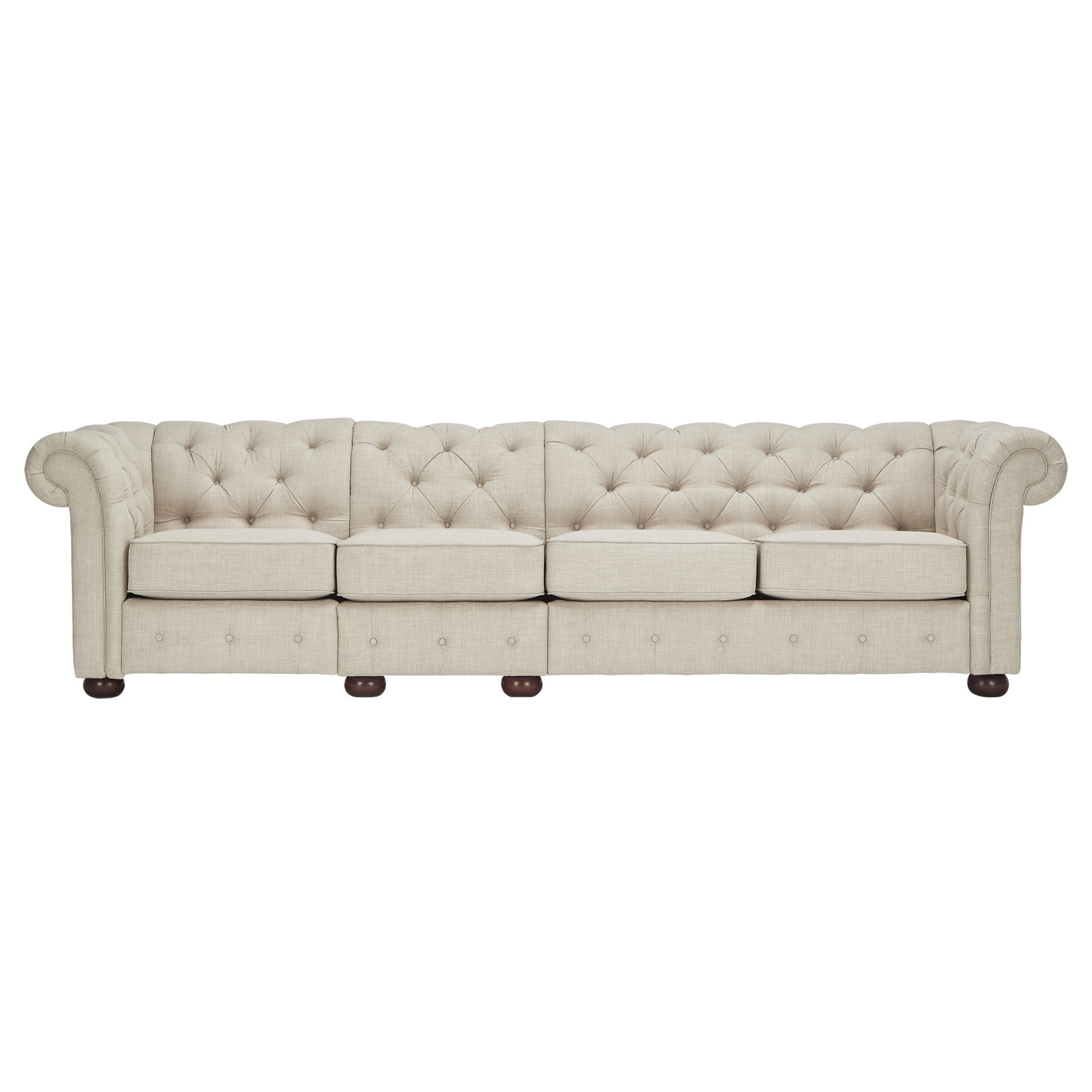 Knightsbridge Beige Linen Tufted Chesterfield Modular Sofa by iNSPIRE Q Artisan