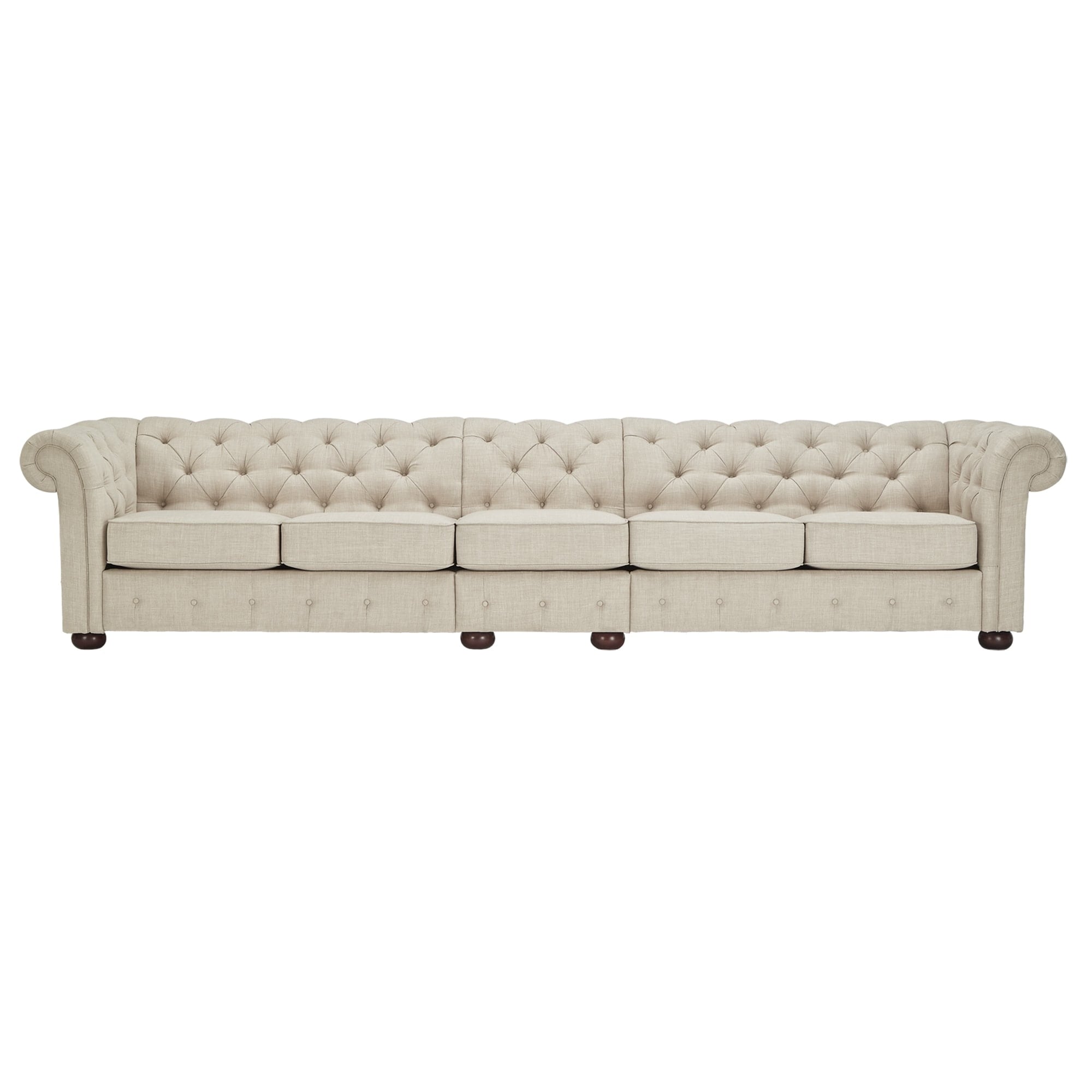 Knightsbridge Beige Linen Tufted Chesterfield Modular Sofa by iNSPIRE Q Artisan
