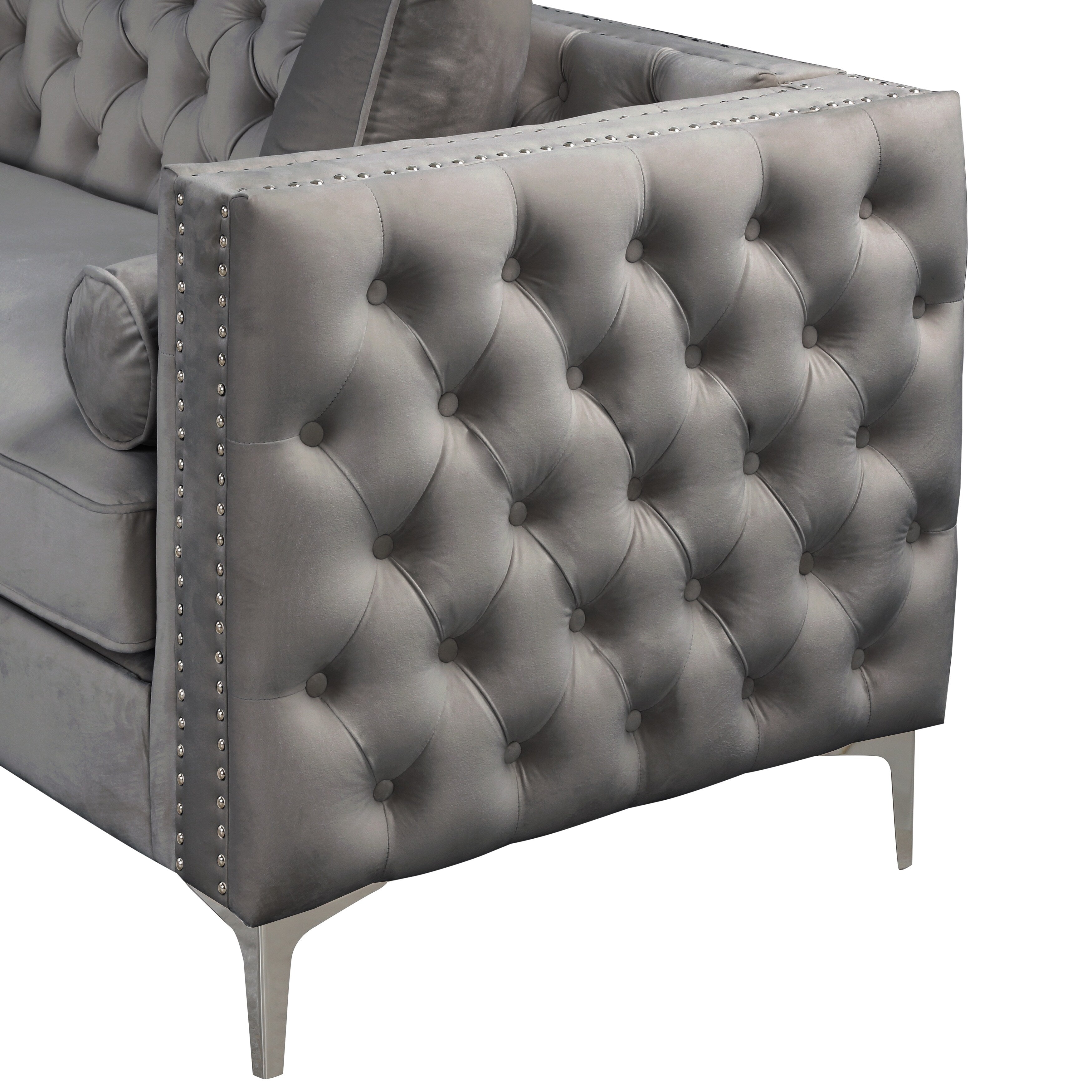 Sectional Sofa Couch Velvet Tufted Set for Living Room
