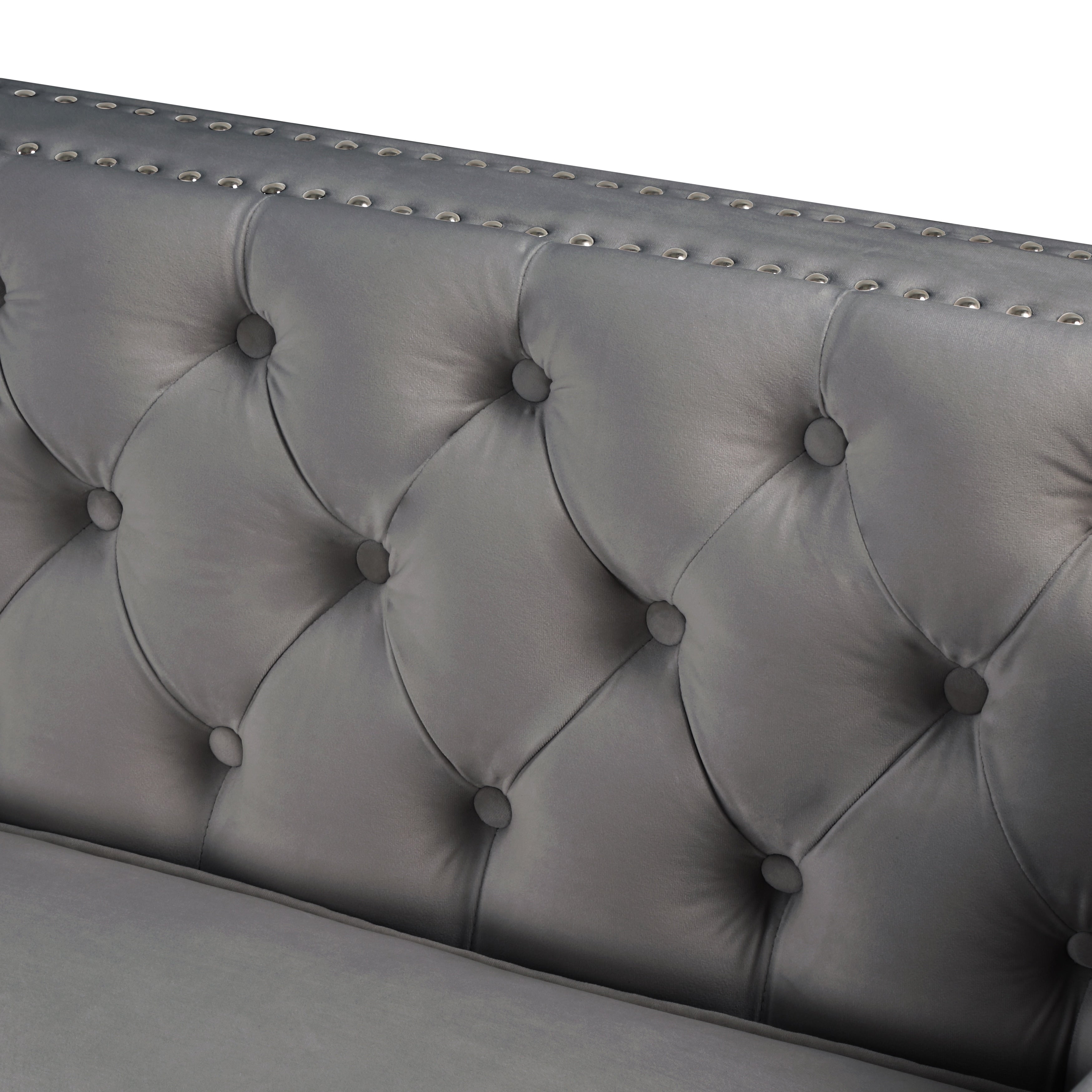 Sectional Sofa Couch Velvet Tufted Set for Living Room
