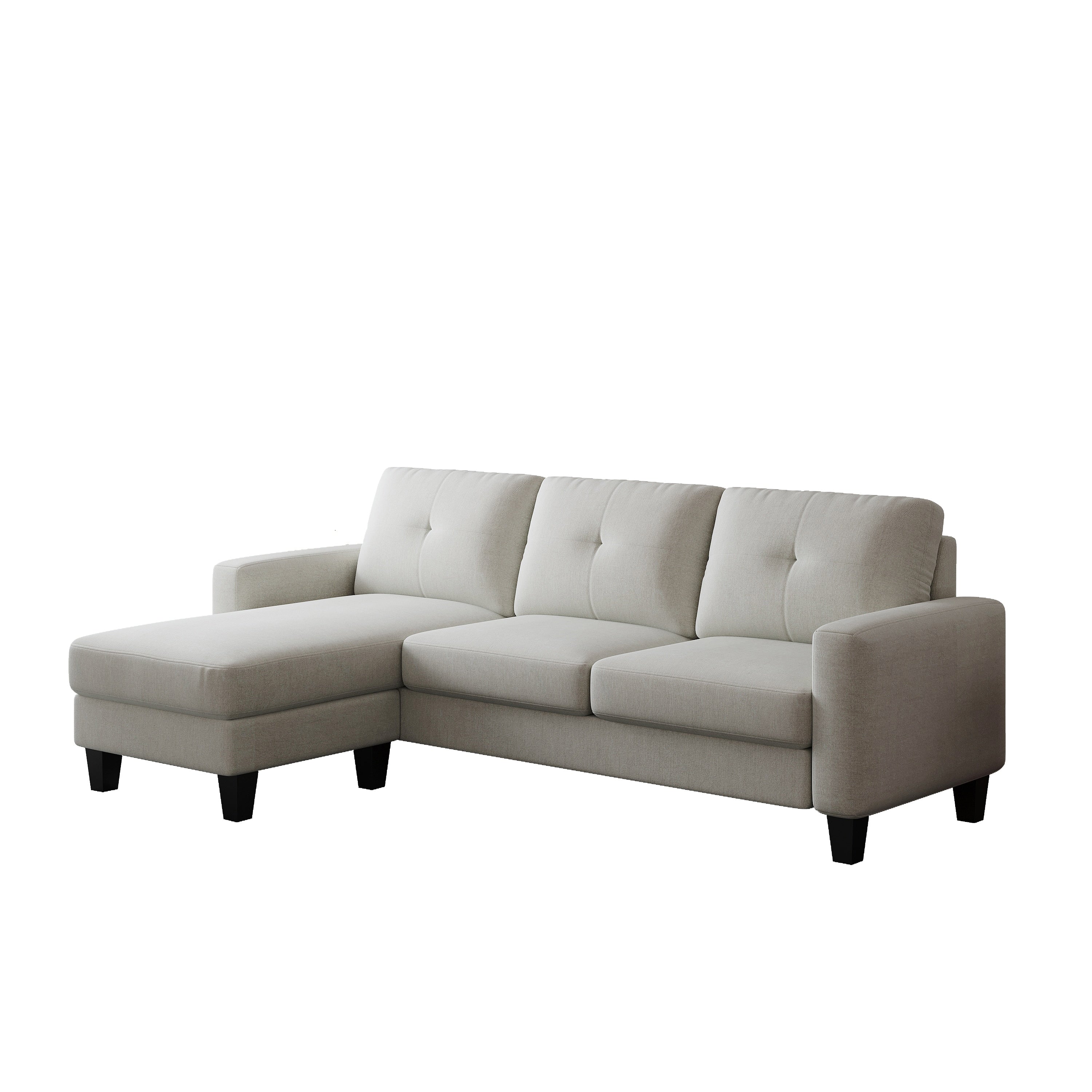 L-Shape Sofa for Small Spaces - Corner Couch with Ottoman