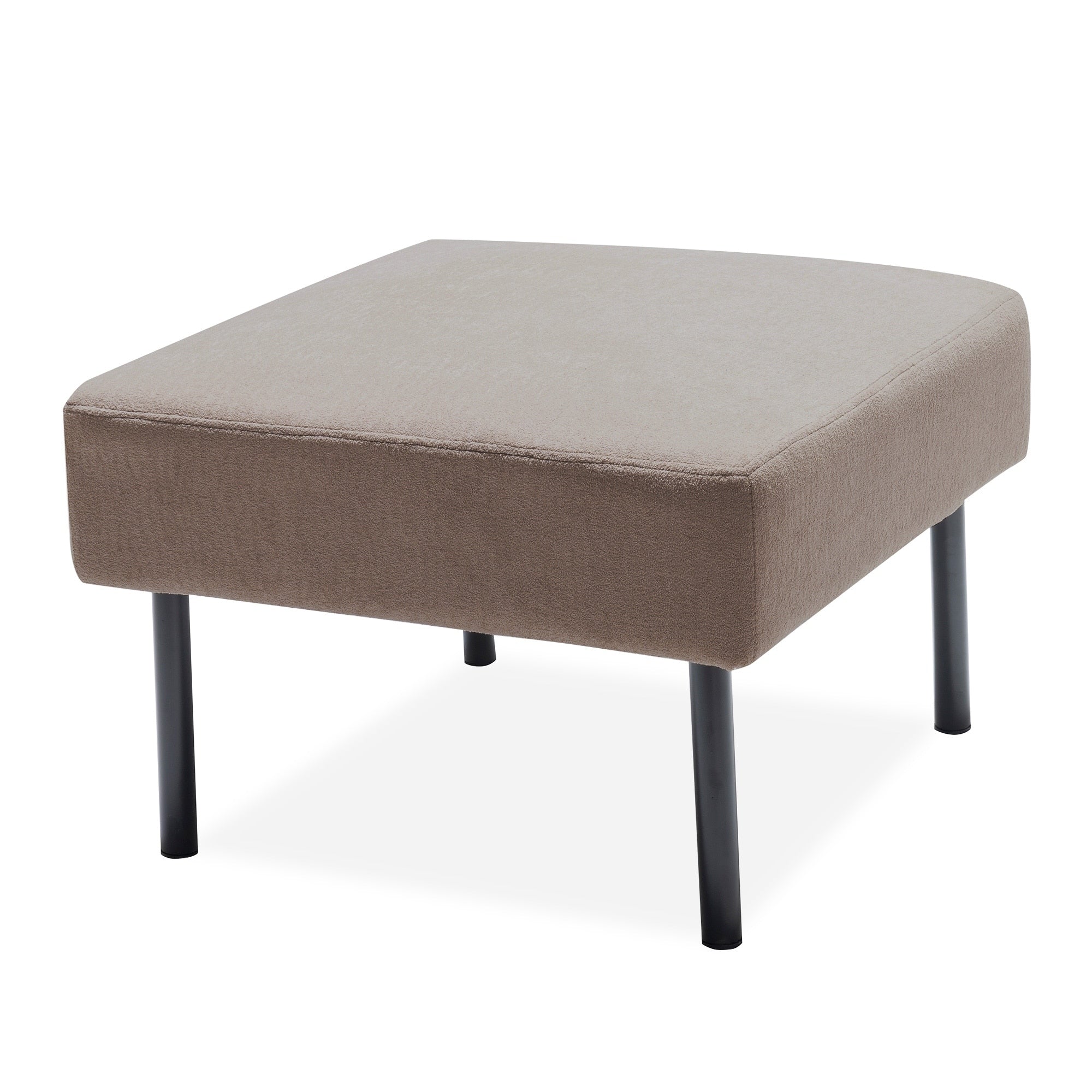 L-Shaped 2 Seater Sofa with Ottoman, Modern Polyester Fabric Loveseat Sofa, Comfy Small Couches for Small Space