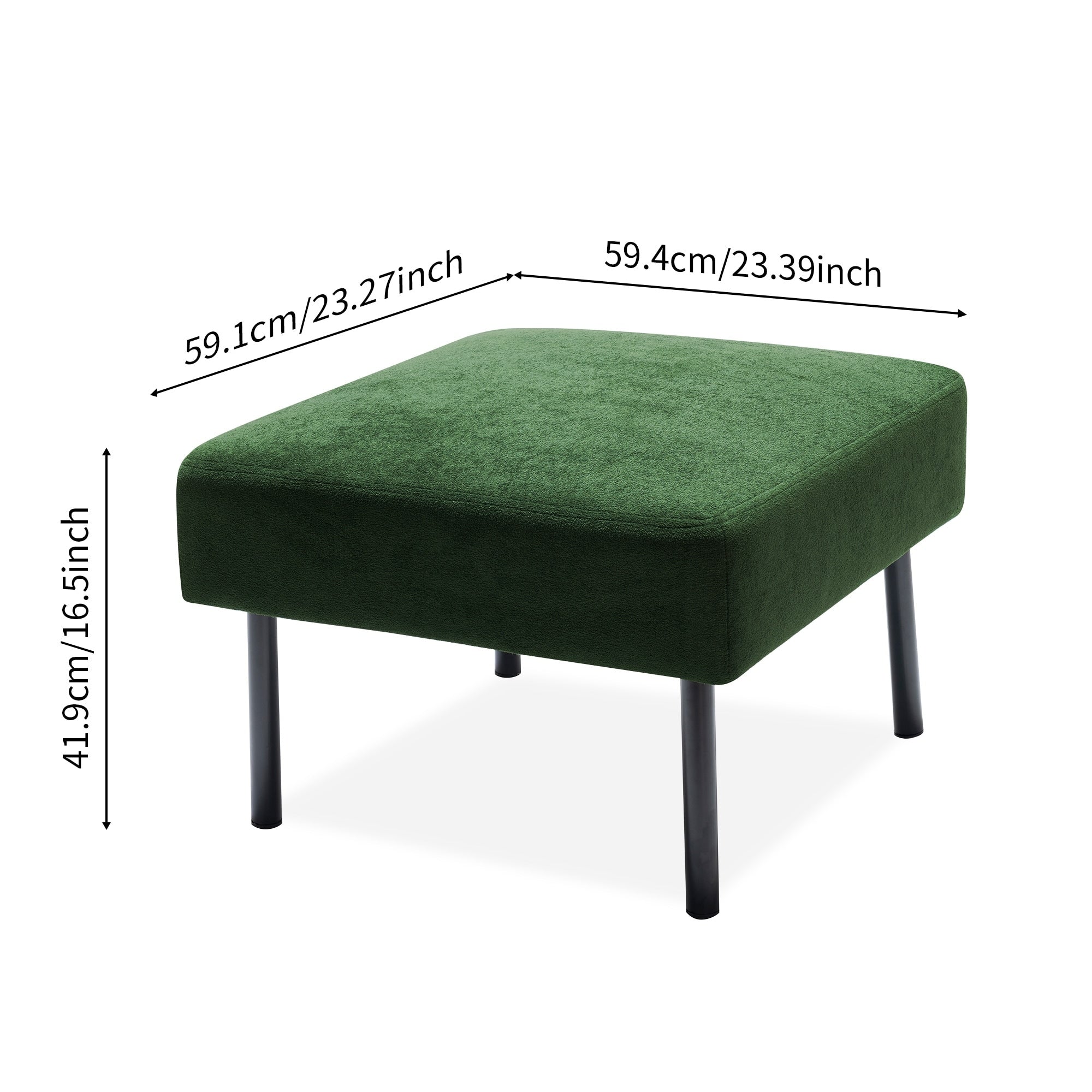 L-Shaped 2 Seater Sofa with Ottoman, Modern Polyester Fabric Loveseat Sofa, Comfy Small Couches for Small Space