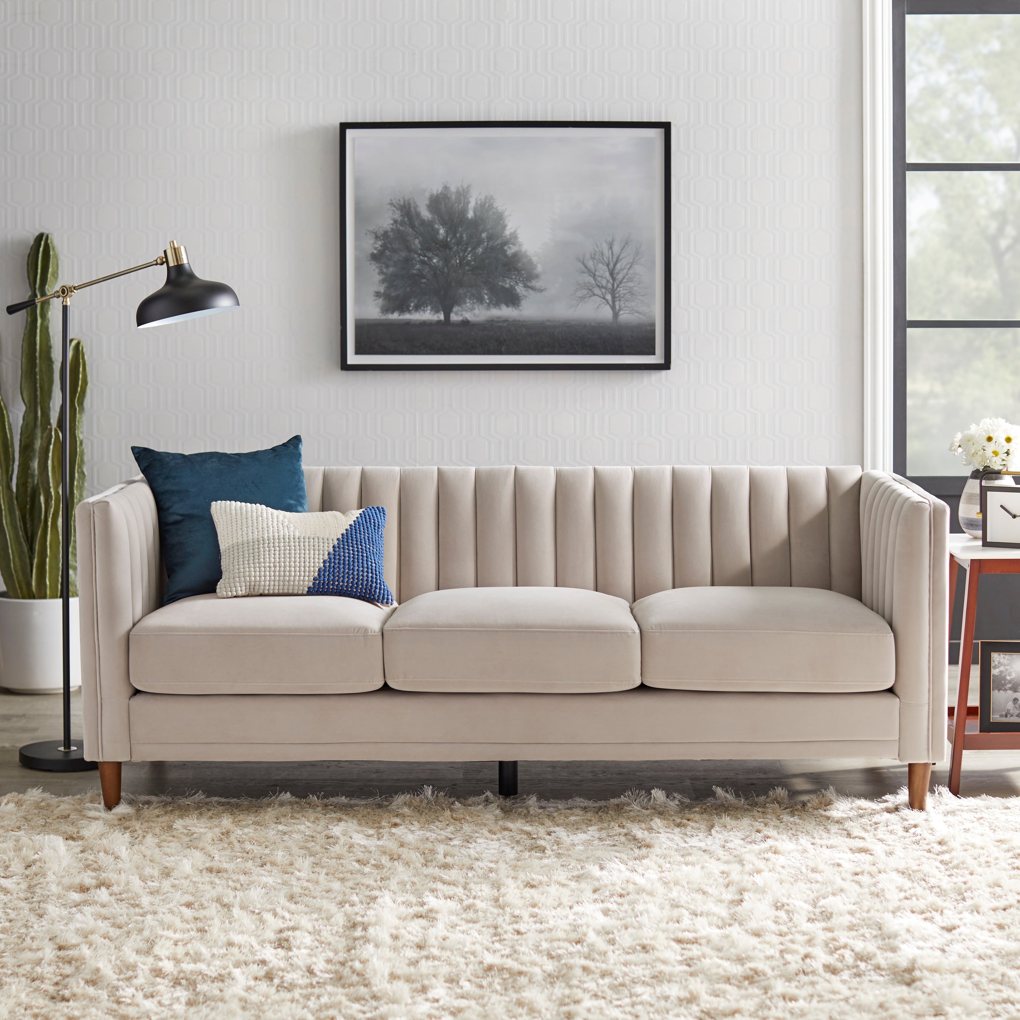 Lifestorey Paxton Channel Back Tuxedo Sofa