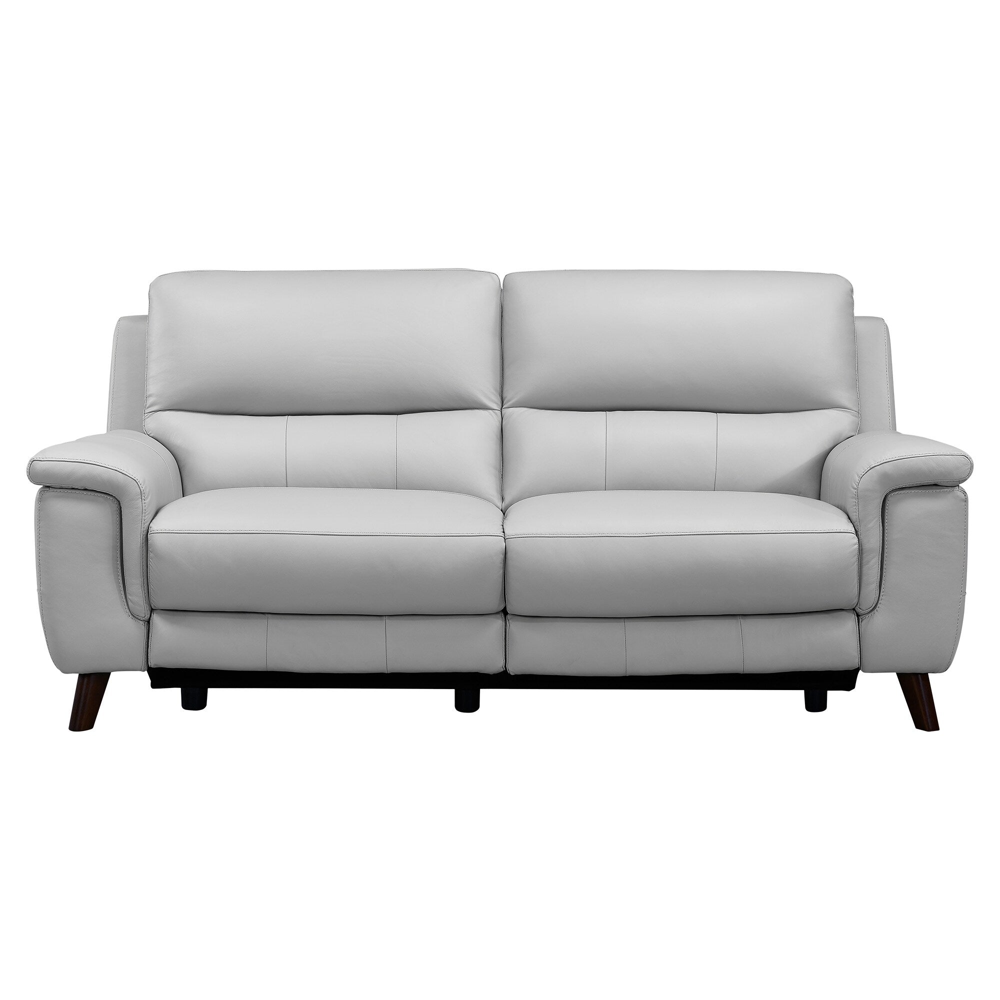 Lizette 78 Dove Gray or Brown Leather Power Recliner Sofa with USB