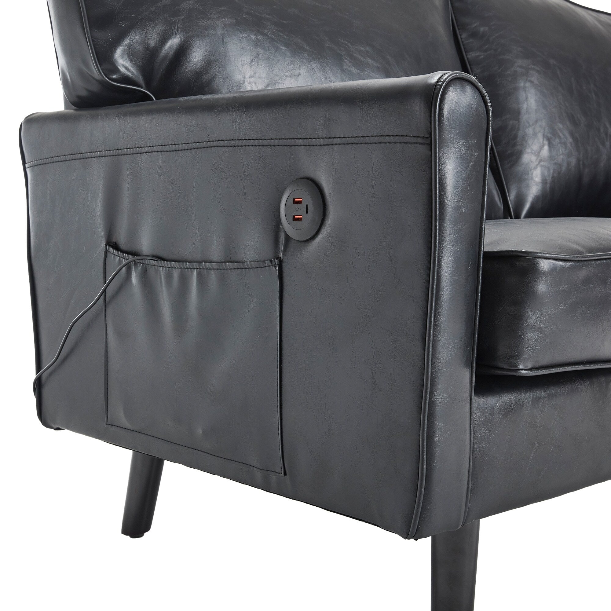 Loveseat Sofa, 2 Seater Sofa Couches for Living Room, Small Couch with USB & Removable Pillow Cover