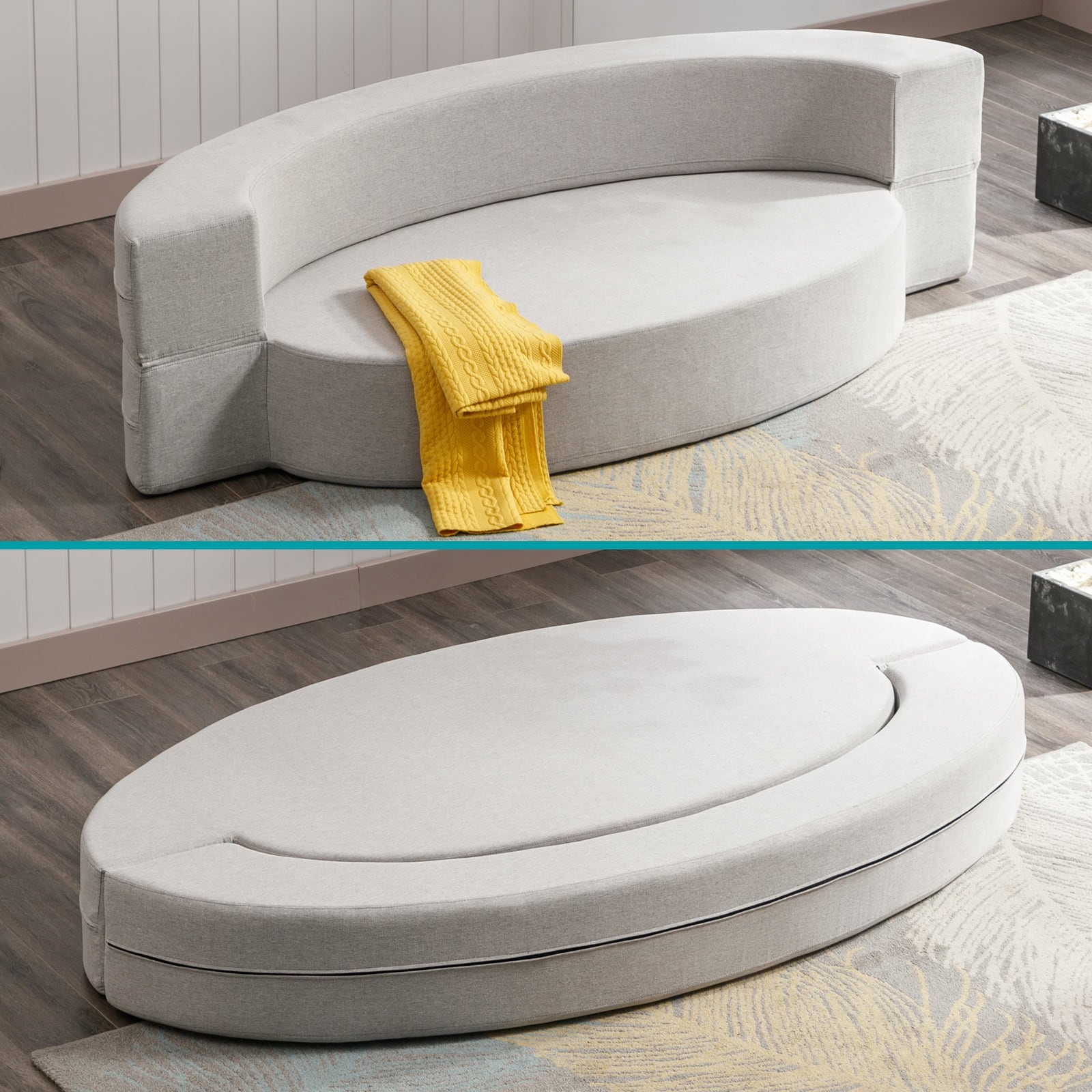 Mixoy Folding Sofa Bed,Futon Sleeper Chair Couch,Fold Down Couch - 76in*42in*9.8in