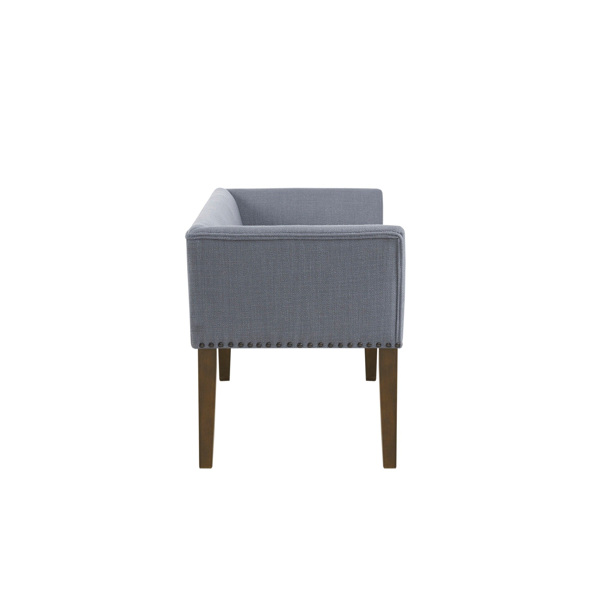 Madison Park Welburn 49.5 Upholstered Bench with Back & Wood Legs