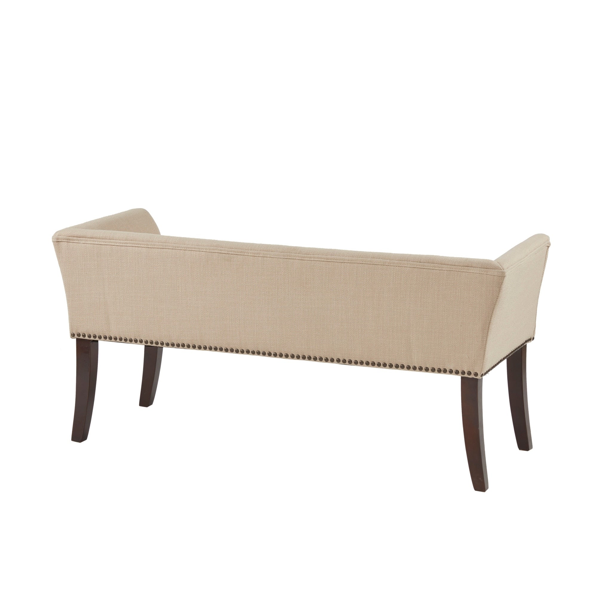 Madison Park Welburn 49.5 Upholstered Bench with Back & Wood Legs