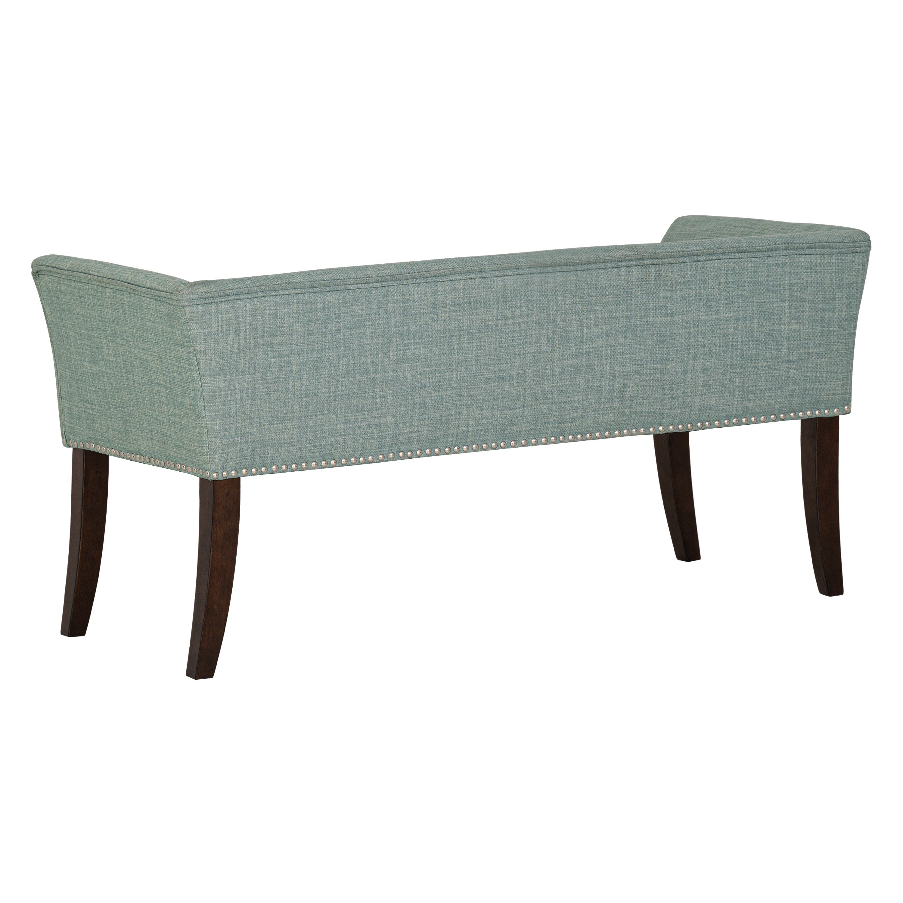 Madison Park Welburn 49.5 Upholstered Bench with Back & Wood Legs