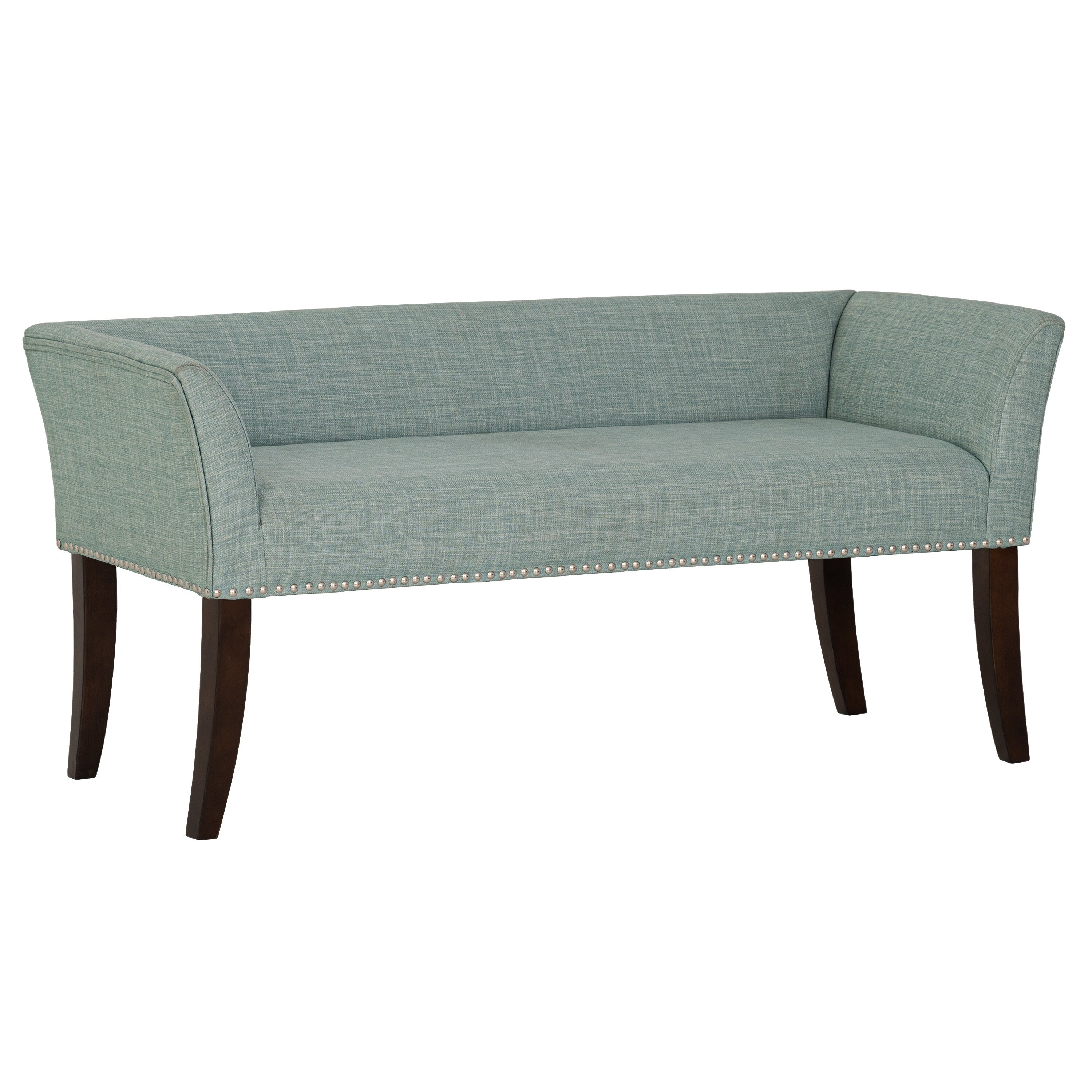 Madison Park Welburn 49.5 Upholstered Bench with Back & Wood Legs