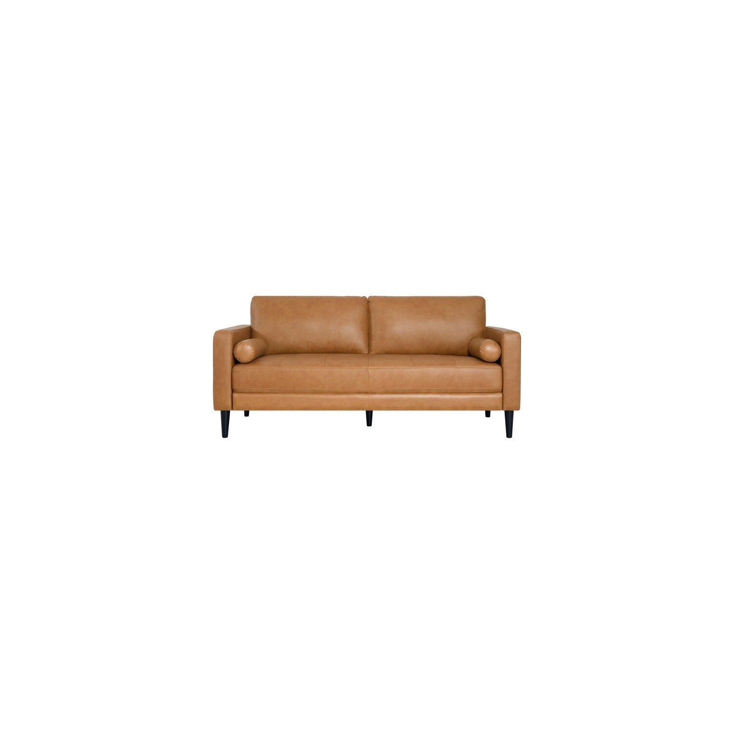 Marisa Genuine Oversized Mid-Century Leather Sofa, Wooden Legs Sectional Sofa, Superior Comfort for Living Room