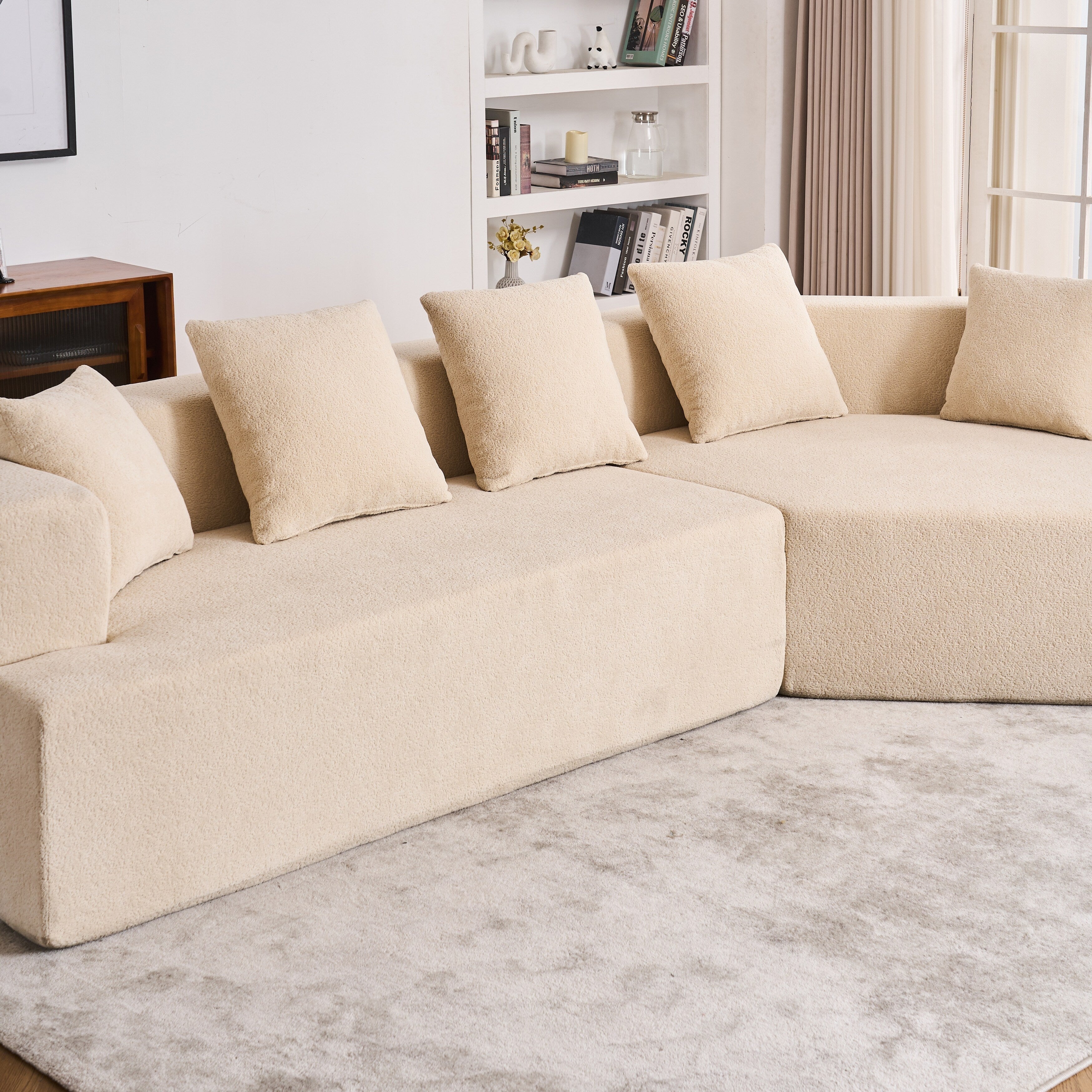 Memory Foam Couch, No Installation & Easy to Transport, Deep Seat Modern Sofa with Chenille Fabric