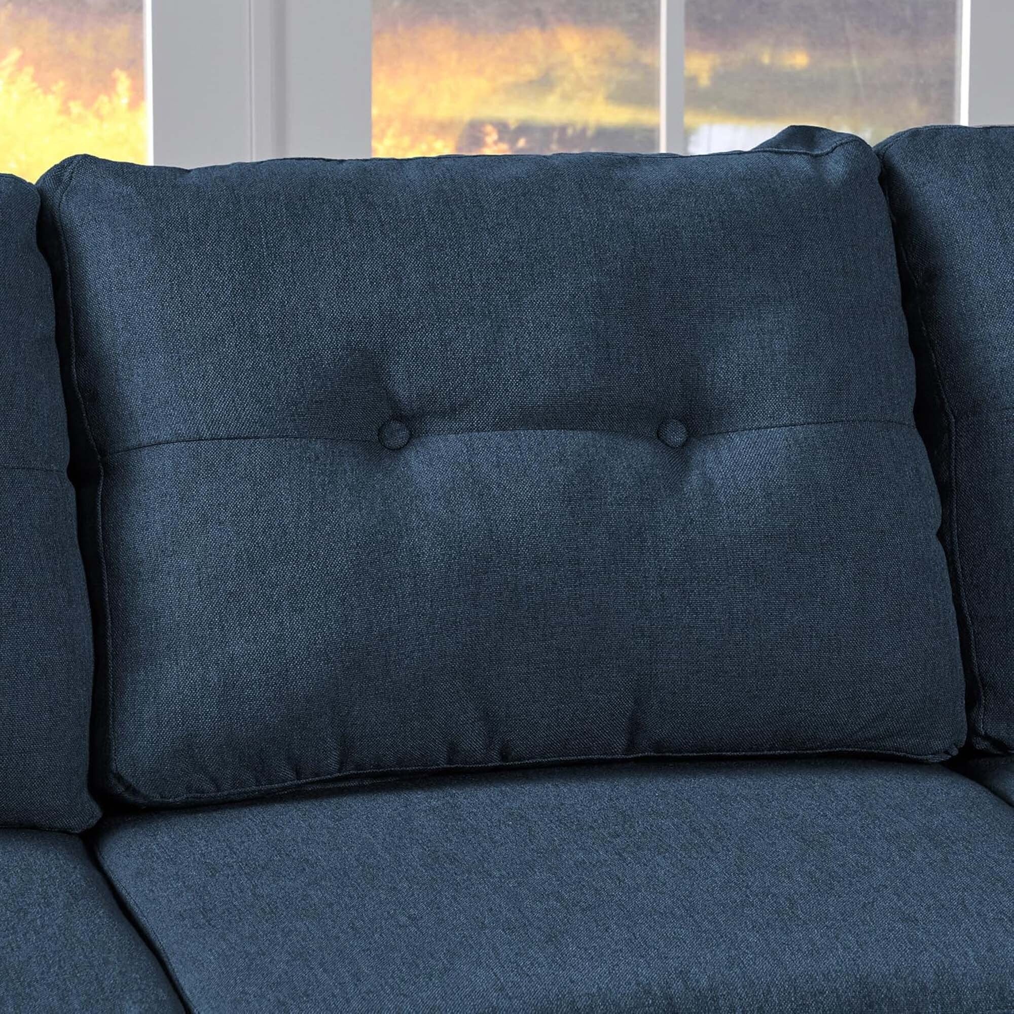Mid-Century 5-Piece Modular Sectional Sofa with Button-Tufted Cushions for Living Room