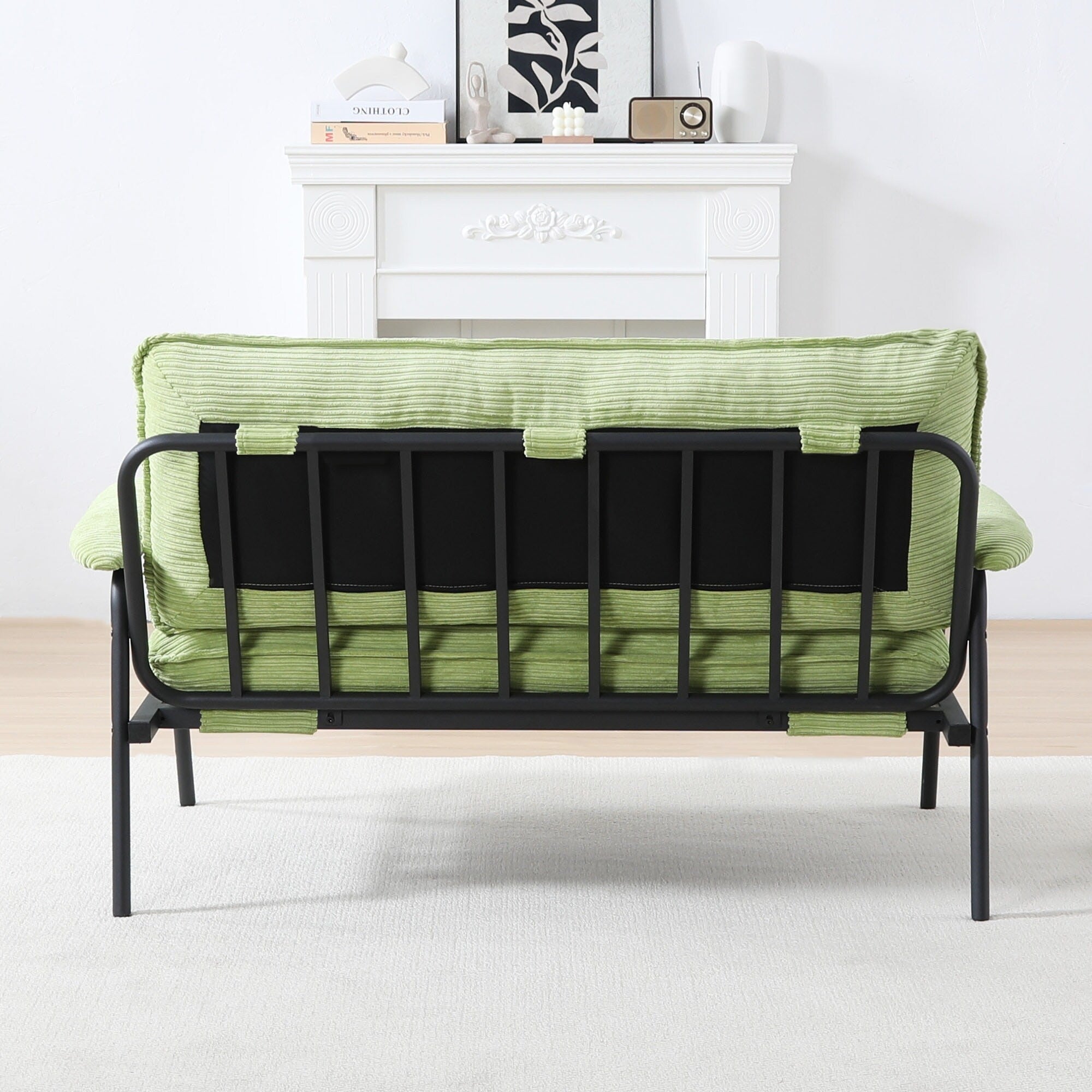 Modern 2-Seater Sofa 53 Inch Compact Size Metal Frame Polyester Blend for Apartment Living Room