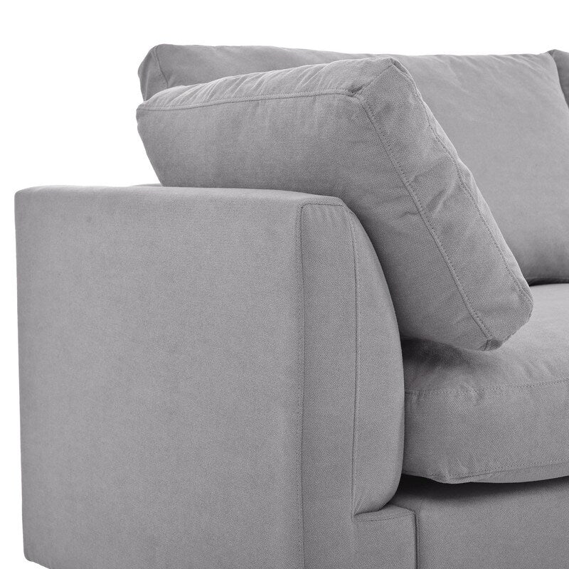 Modern 3-Seat Convertible Sectional Sofa Couch, Grey