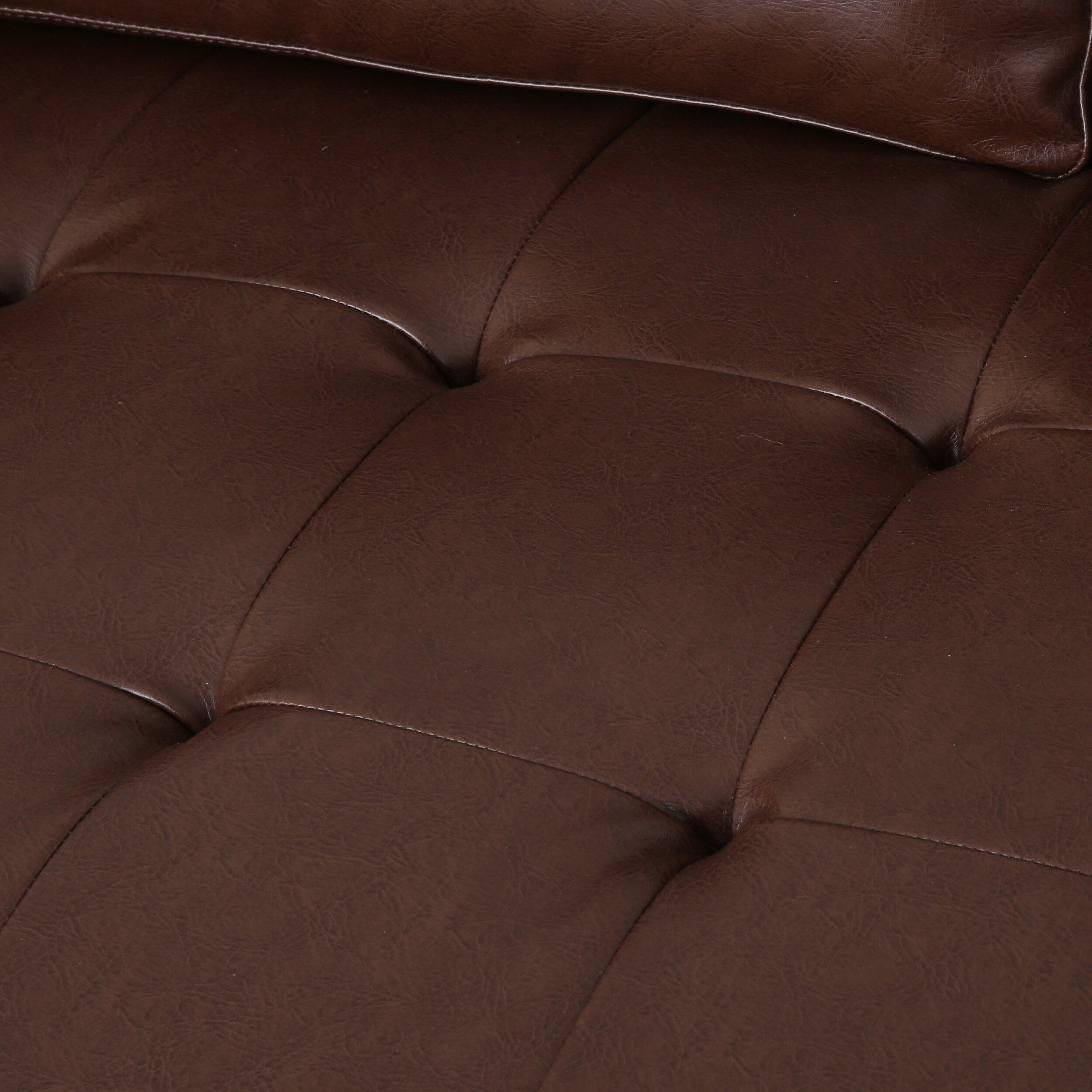 Modern 82.25 Faux Leather 3-Seater Sofa with Wood Legs