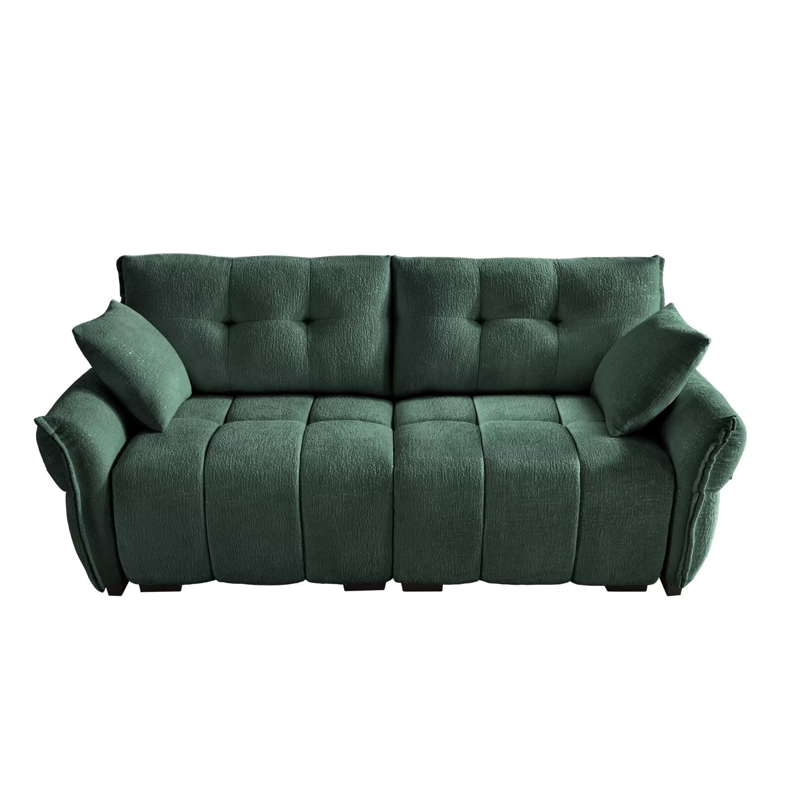 Modern Chenille Sofa, Solid Wood Frame with High Elasticity Cushion