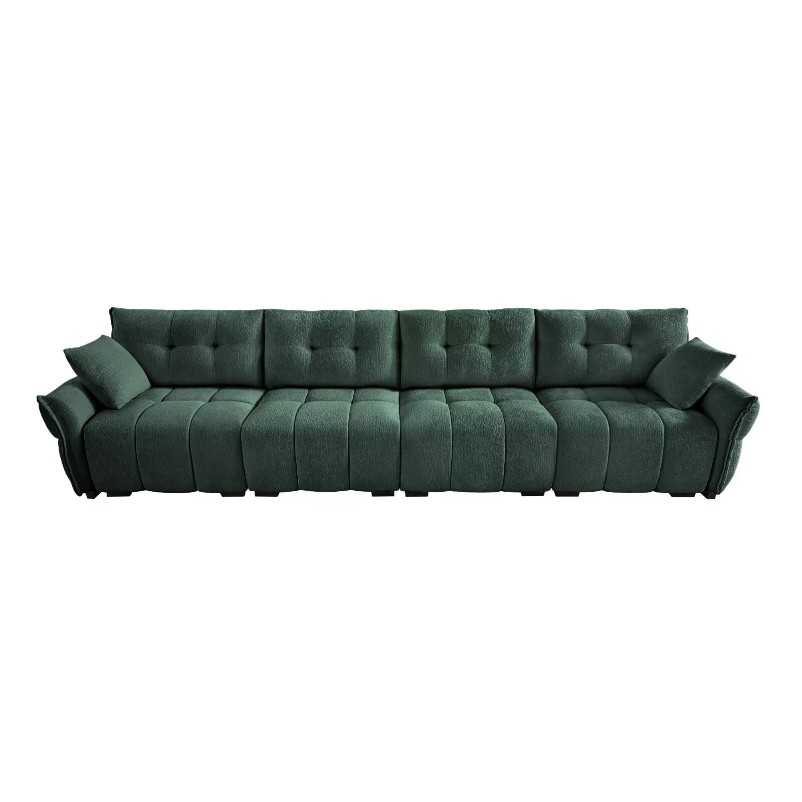 Modern Chenille Sofa, Solid Wood Frame with High Elasticity Cushion