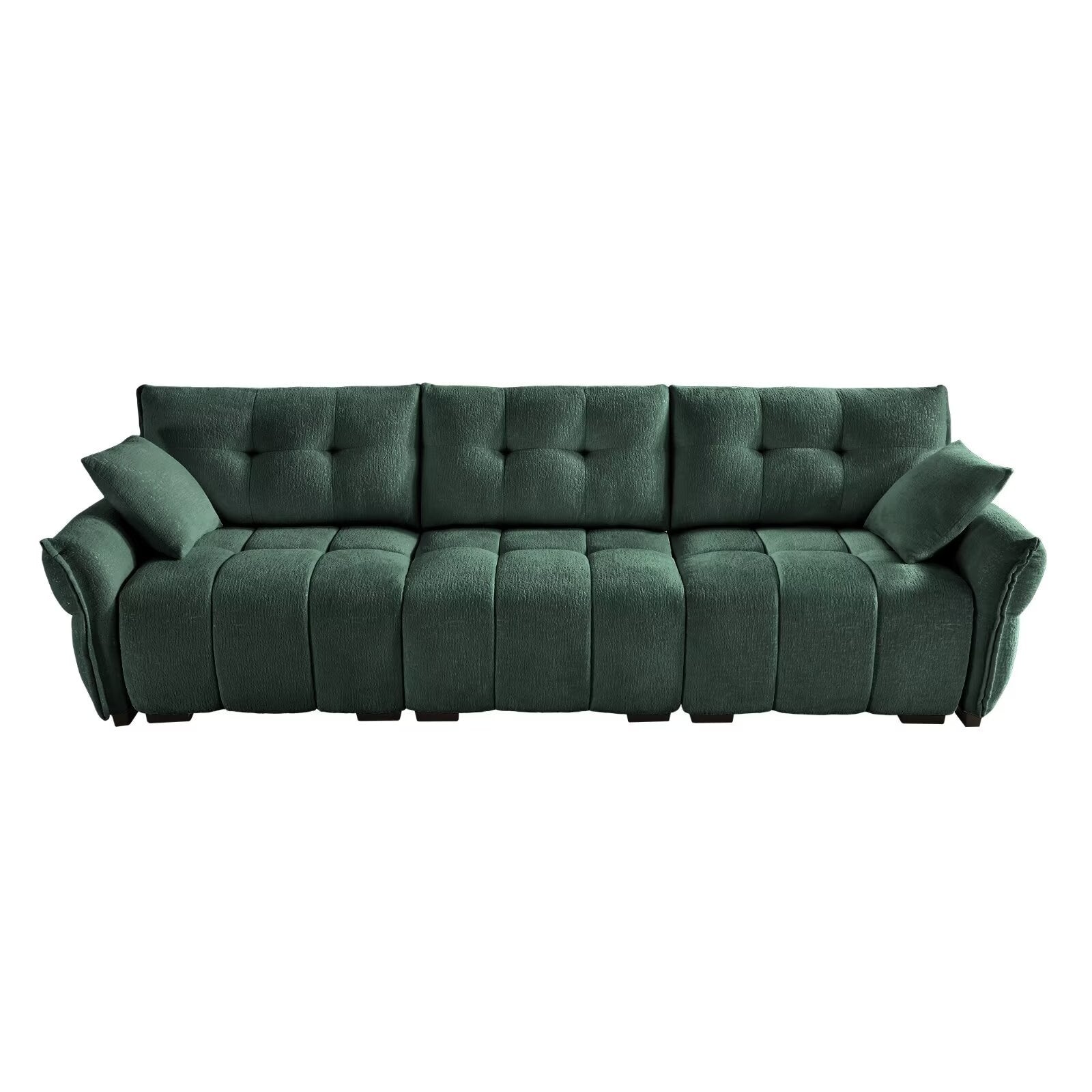 Modern Chenille Sofa, Solid Wood Frame with High Elasticity Cushion