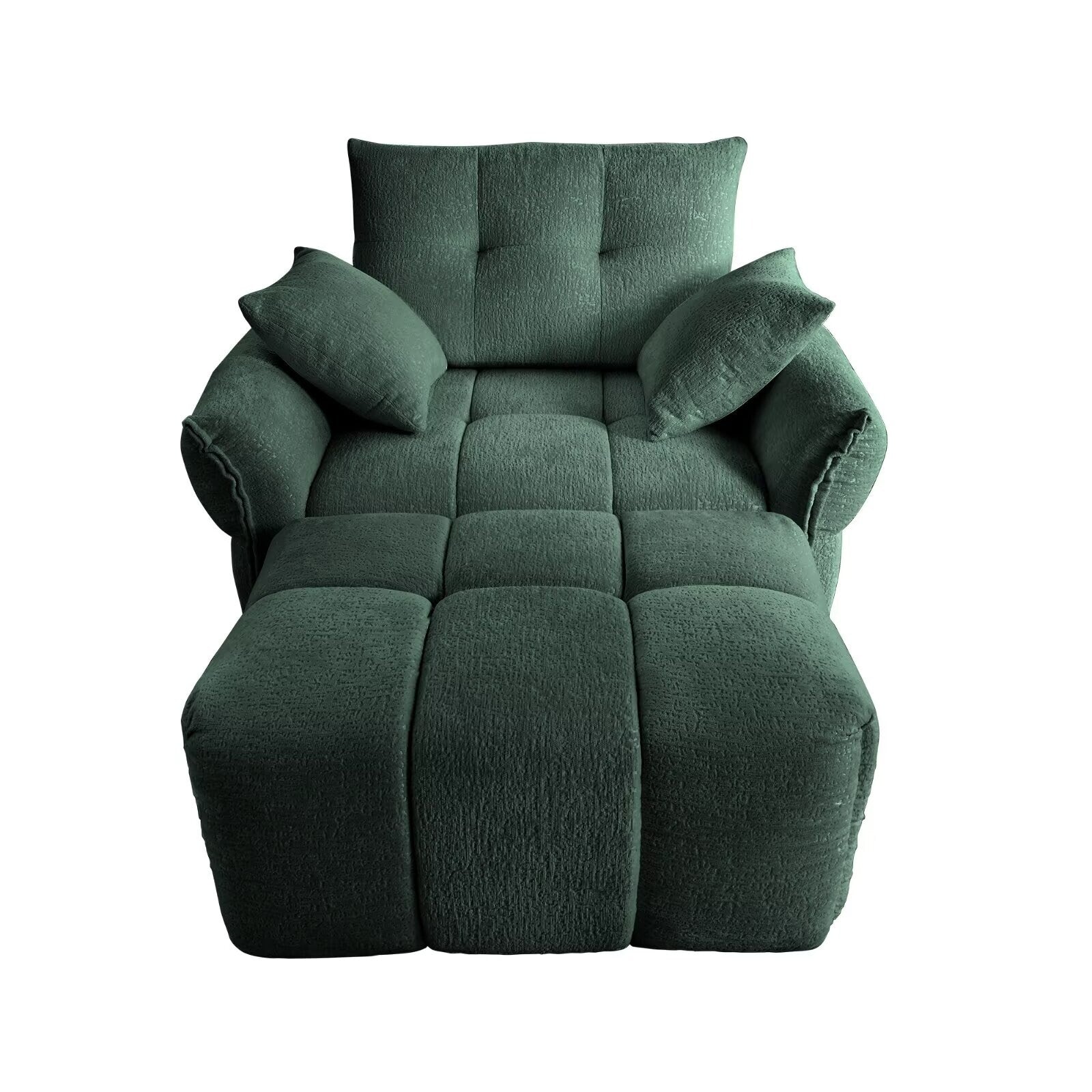 Modern Chenille Sofa, Solid Wood Frame with High Elasticity Cushion