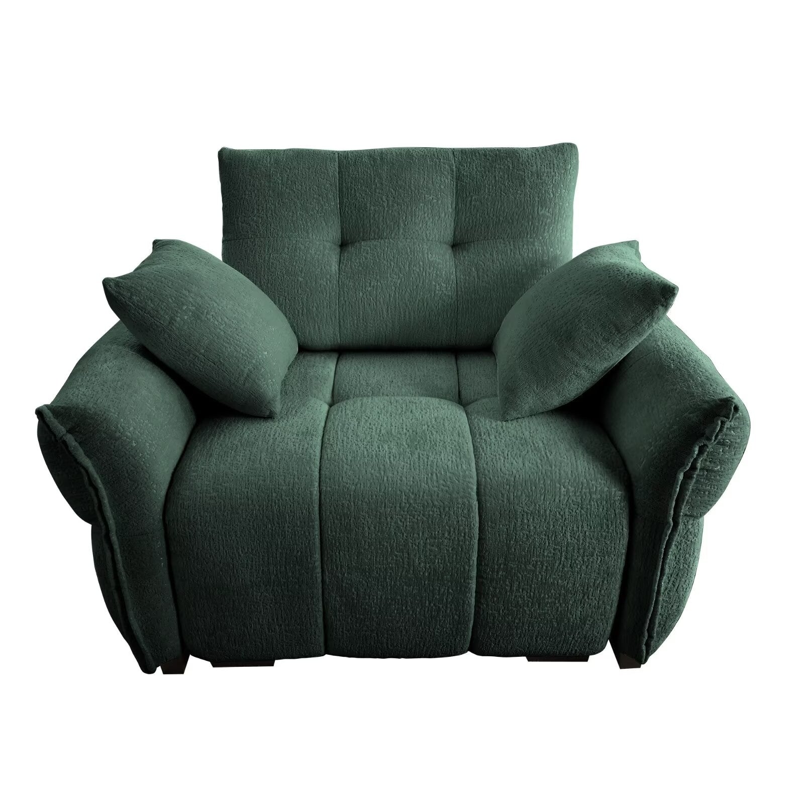 Modern Chenille Sofa, Solid Wood Frame with High Elasticity Cushion