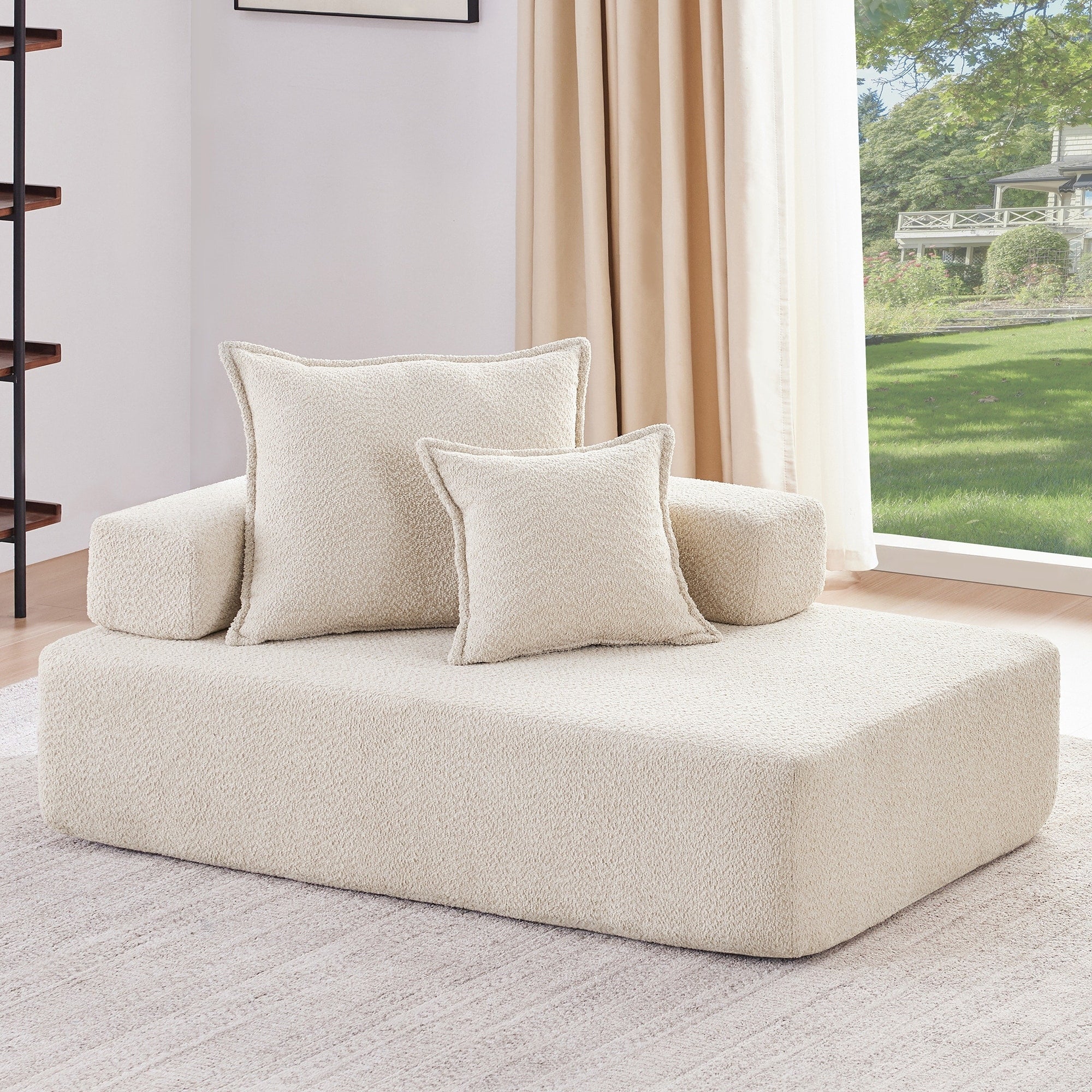 Modern Floor Couch Convertible Compressed Couch, Lounge Frame for Oversized Modular U Shaped Sectional Sofa