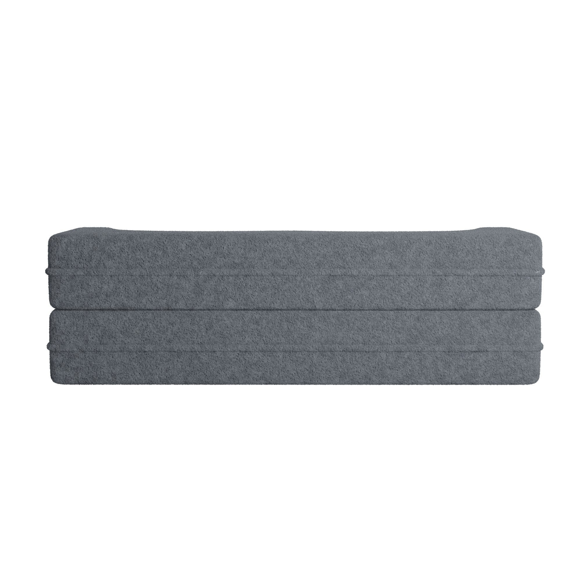 Modern Floor Sofa with 2 Pillows Foam-Filled Sleeper Sofa Bed