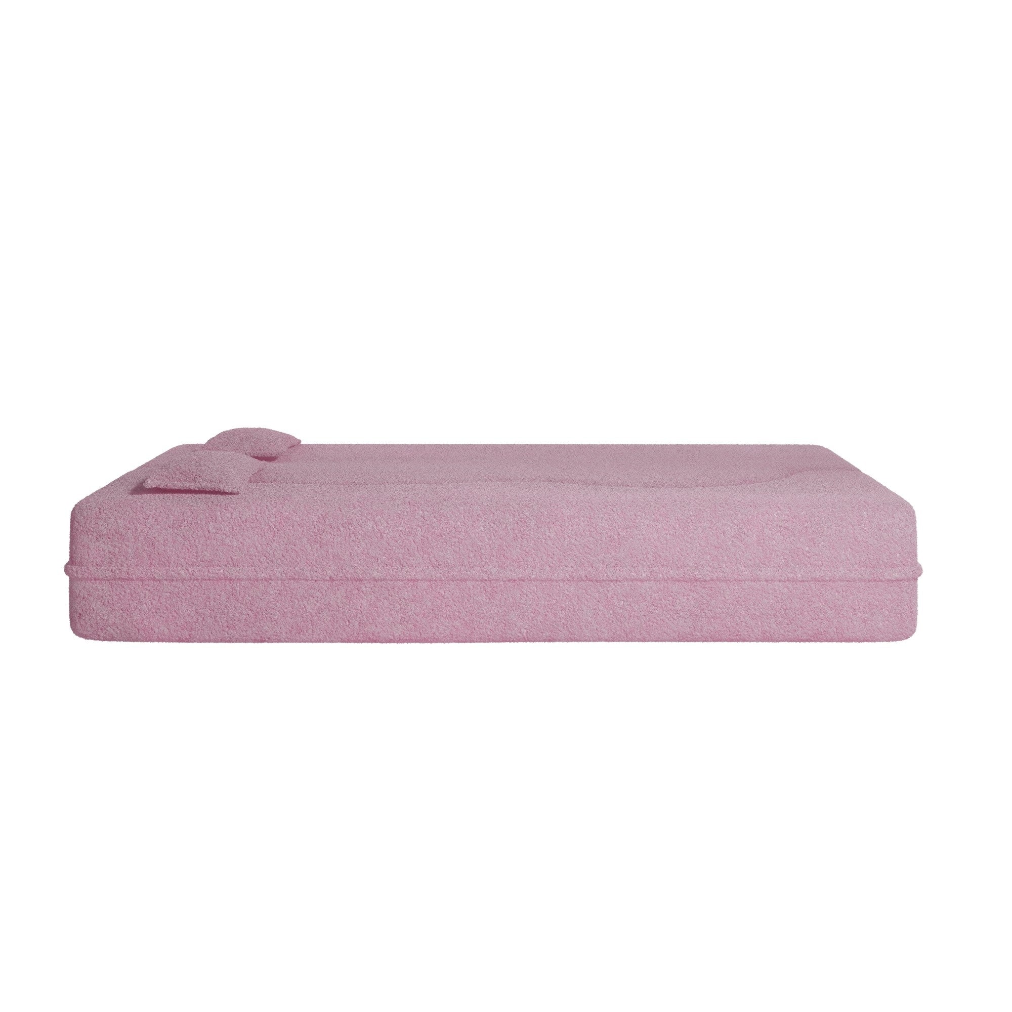 Modern Floor Sofa with 2 Pillows Foam-Filled Sleeper Sofa Bed