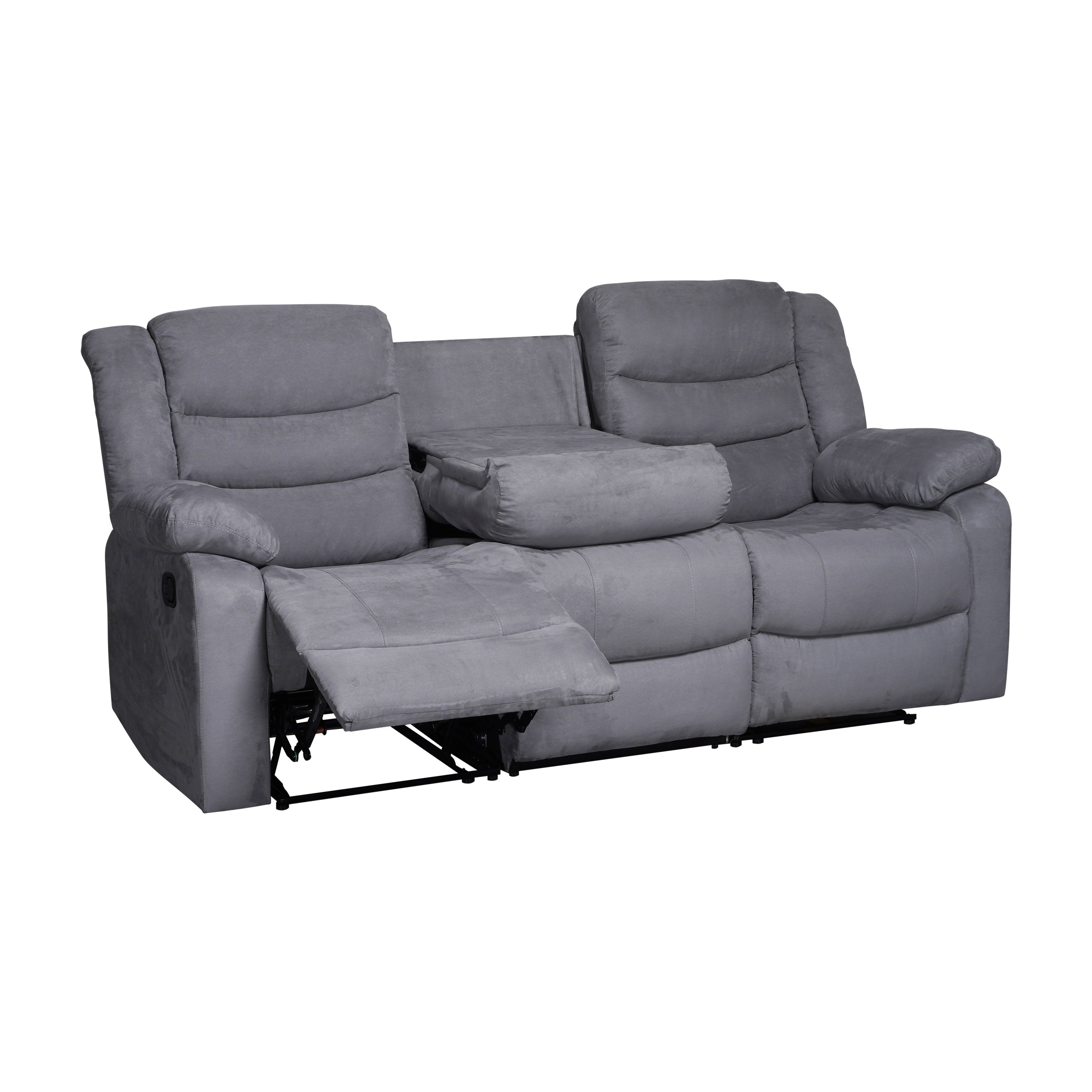 Modern 3-Piece Manual Reclining Living Room Sofa Set with Dropdown Table and Console