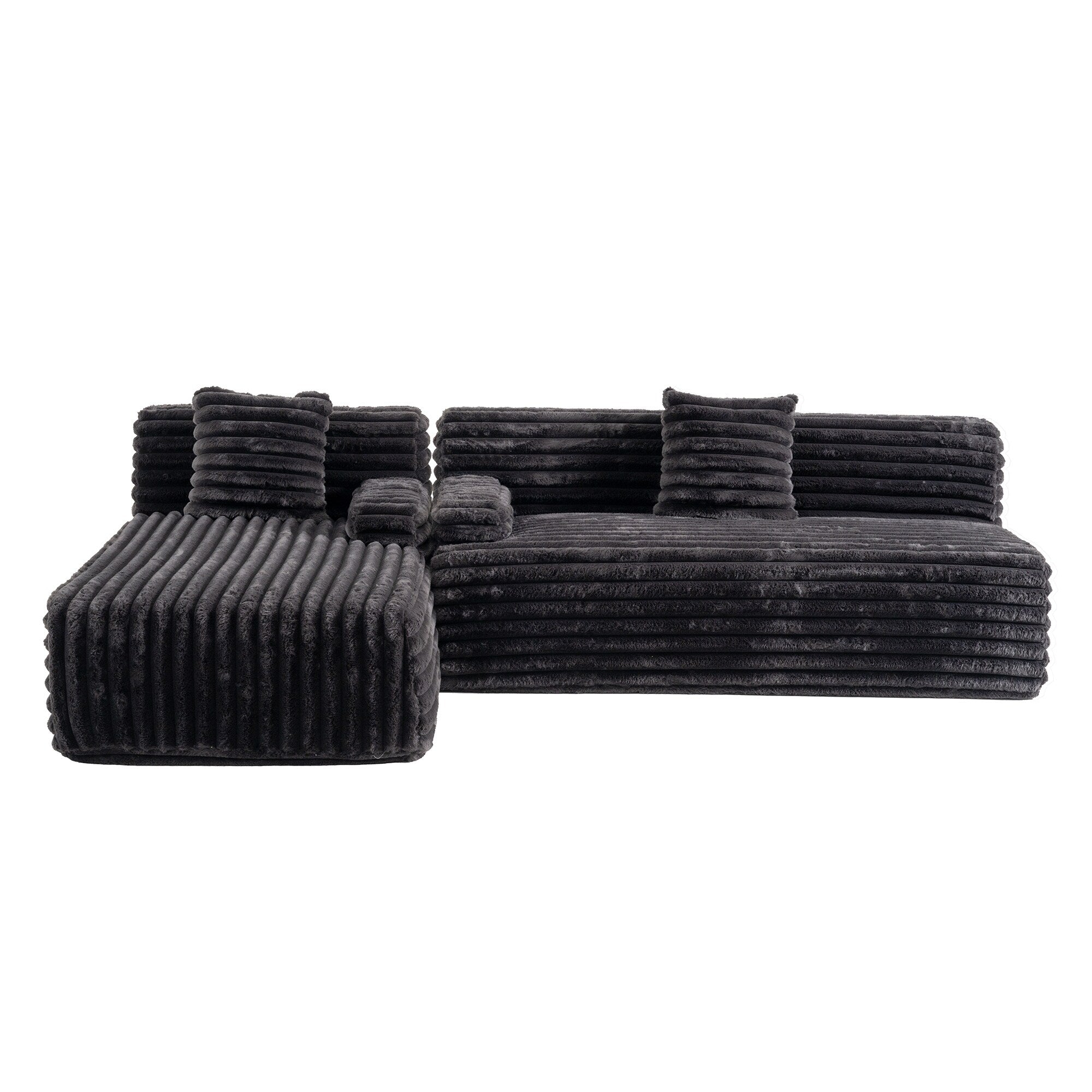 Modern Modular Cloud Sectional Sofa Free-Combined Couch with 2 Throw Pillows for Living Room