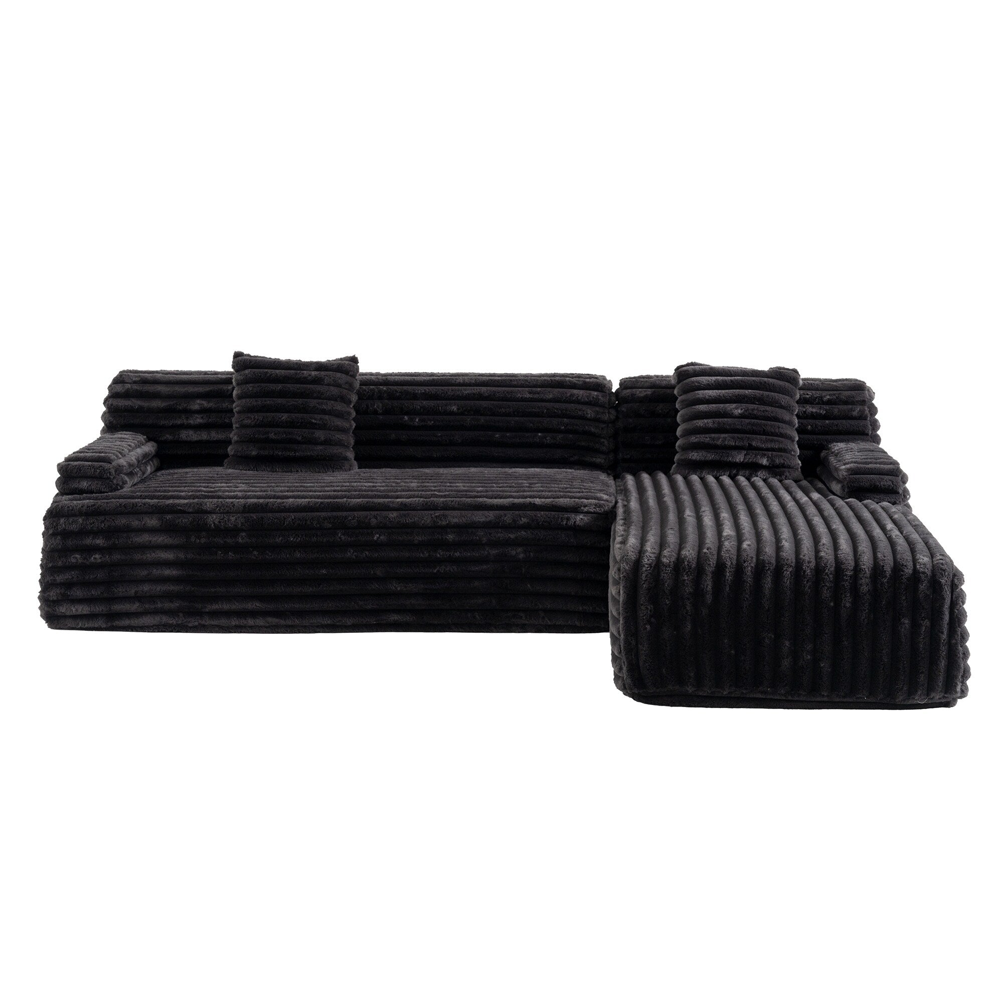 Modern Modular Cloud Sectional Sofa Free-Combined Couch with 2 Throw Pillows for Living Room