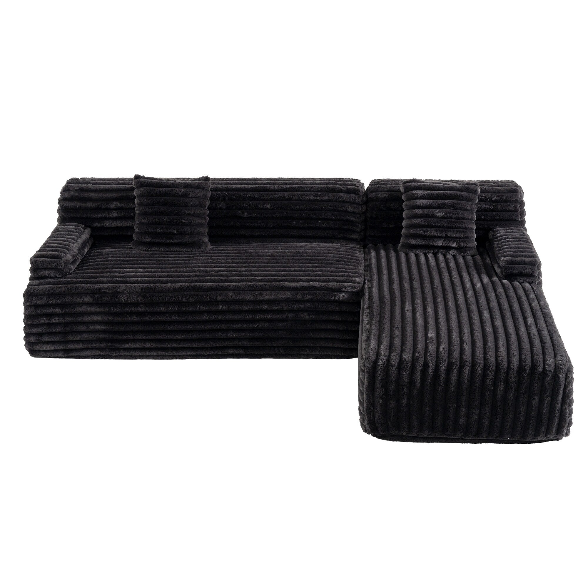 Modern Modular Cloud Sectional Sofa Free-Combined Couch with 2 Throw Pillows for Living Room