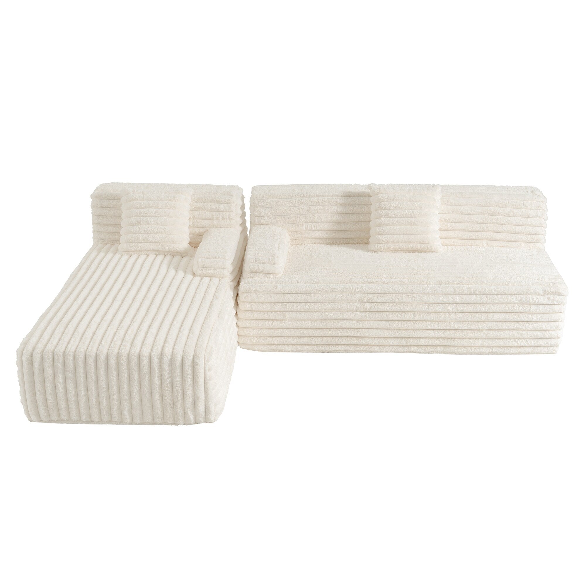 Modern Modular Cloud Sectional Sofa Free-Combined Couch with 2 Throw Pillows for Living Room