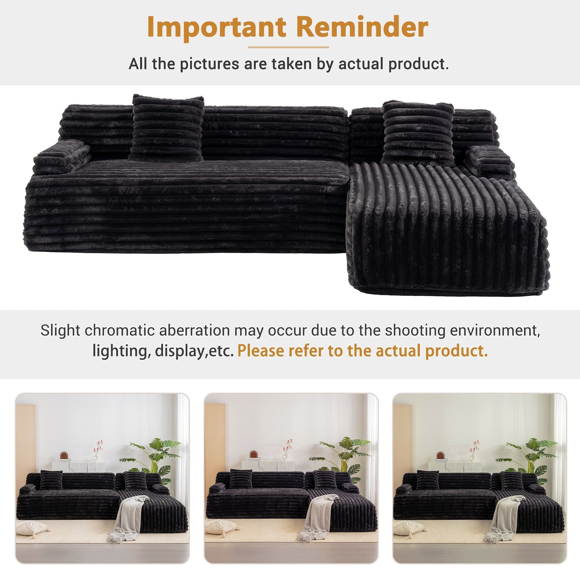Modern Modular Cloud Sectional Sofa Free-Combined Couch with 2 Throw Pillows for Living Room
